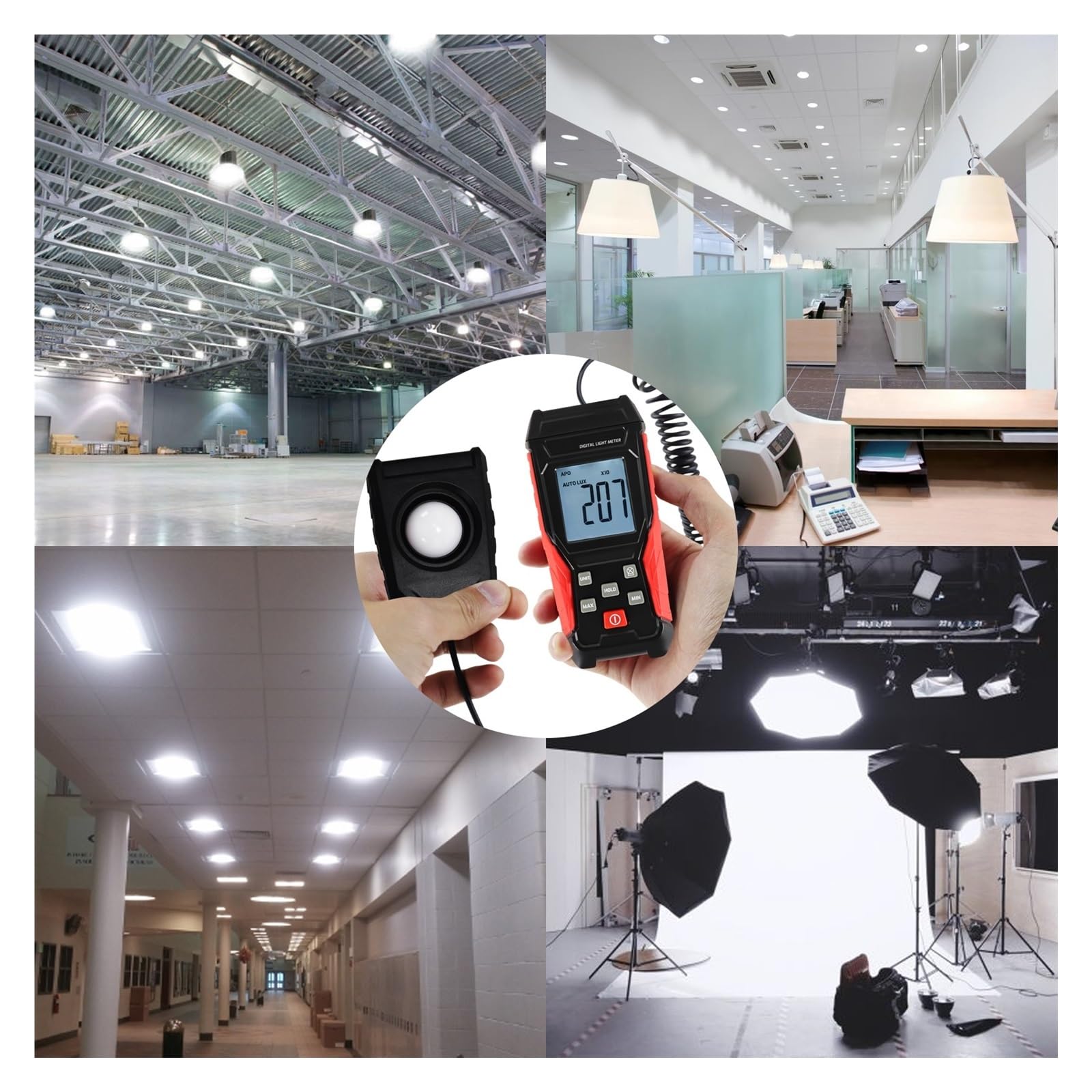 Espectrómetros, Medidor De Lux Digital 200000 | Espectrómetro Luz Portátil Con Retroiluminación For Fotografía Escolar Y Uso Industrial