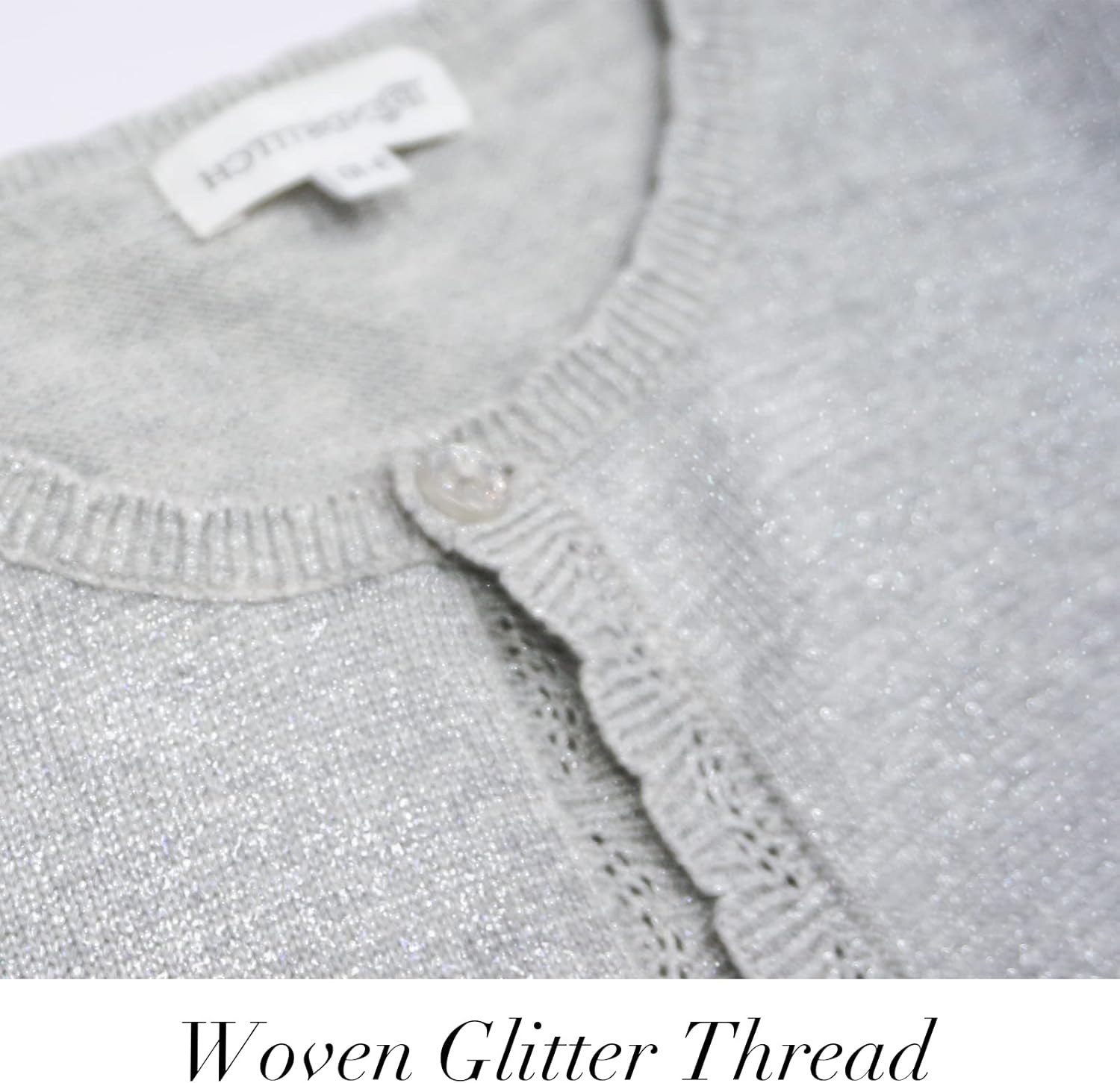 Girls Long Sleeve Sparkle Bolero Cardigan Kids Button Closure Knitted Shrug Cropped Sweaters Tops 3-12 Years - Image 4