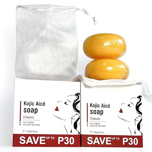 Miniatura 4 de Barras de jabón de baño de ácido kójico con red de espuma, vitamina C, vitamina E, retinol, colágeno, cúrcuma, almohadillas de jabón para hombres y