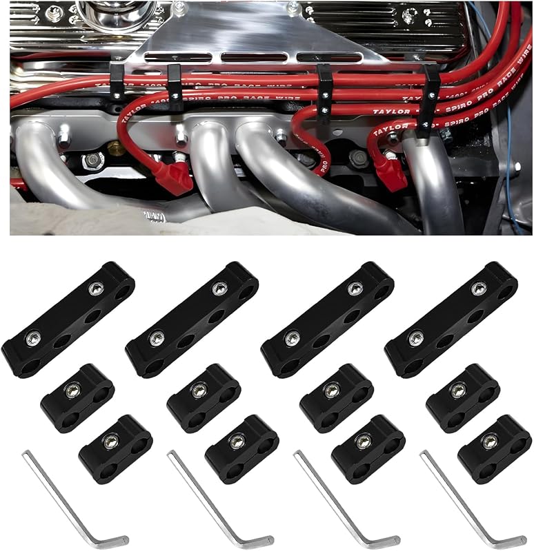 Kit organizador separador de cabos de vela YTFRL em alumínio – para cabos de 8 mm, 9 mm e 10 mm, 4 peças