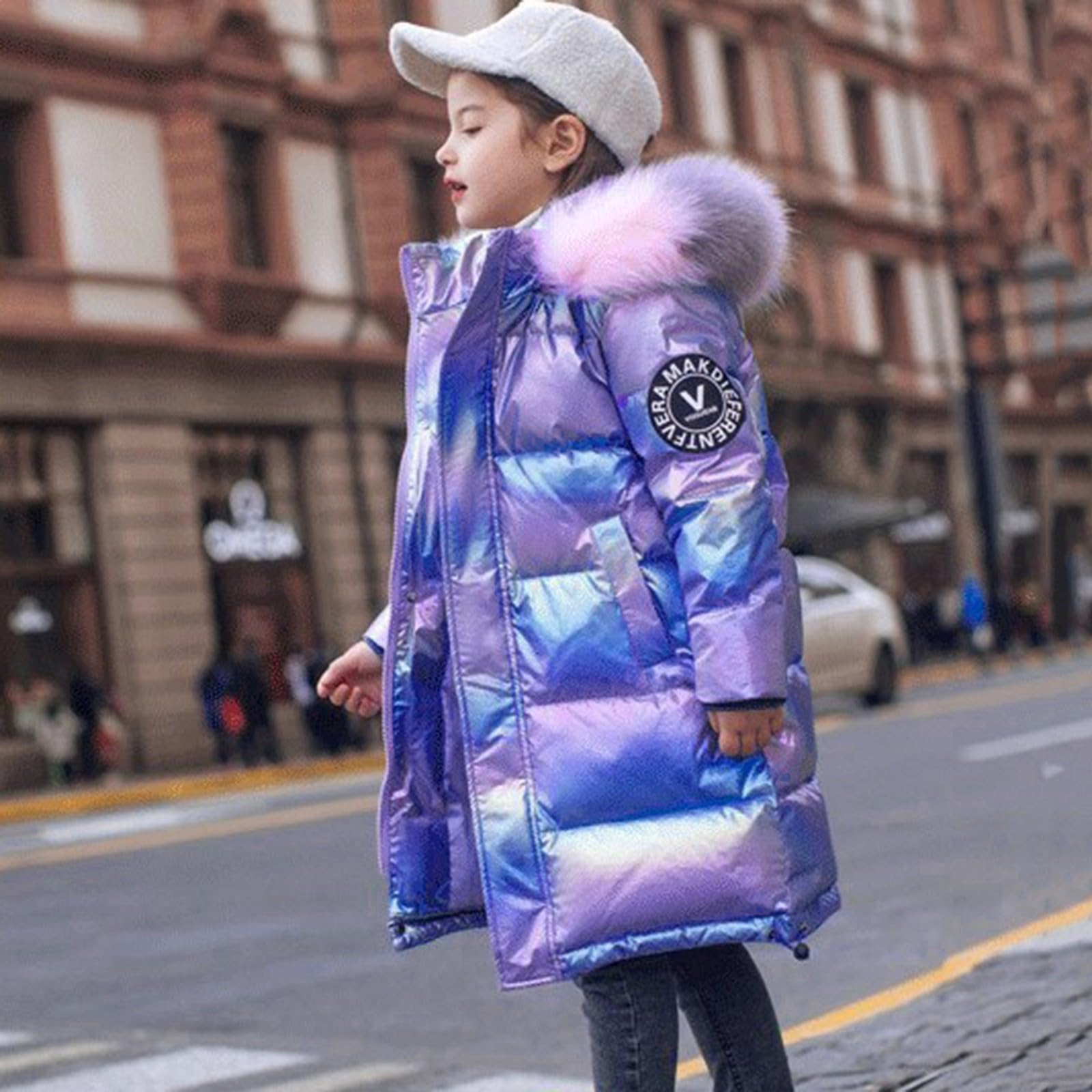 Sweatshirt Kinder Mantel Kinder Winterjacke Mädchen Winter Kapuze Outdoor Wintermantel Warme Jacke Dicke Steppjacke Winddichte Jacke