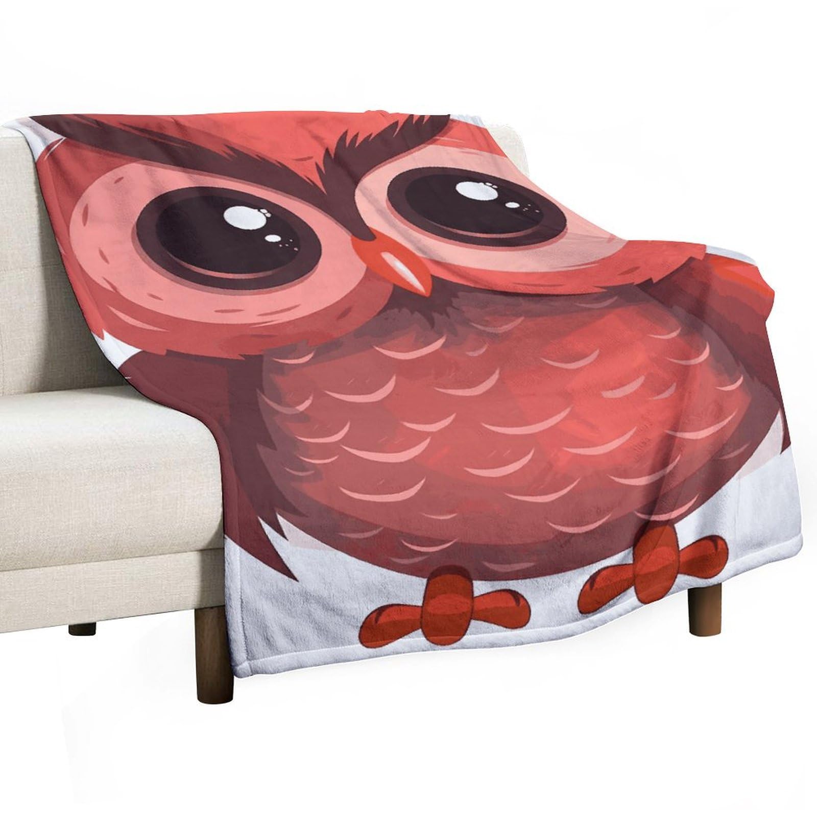 Couverture en flanelle hibou rouge plaid anti courant d air
