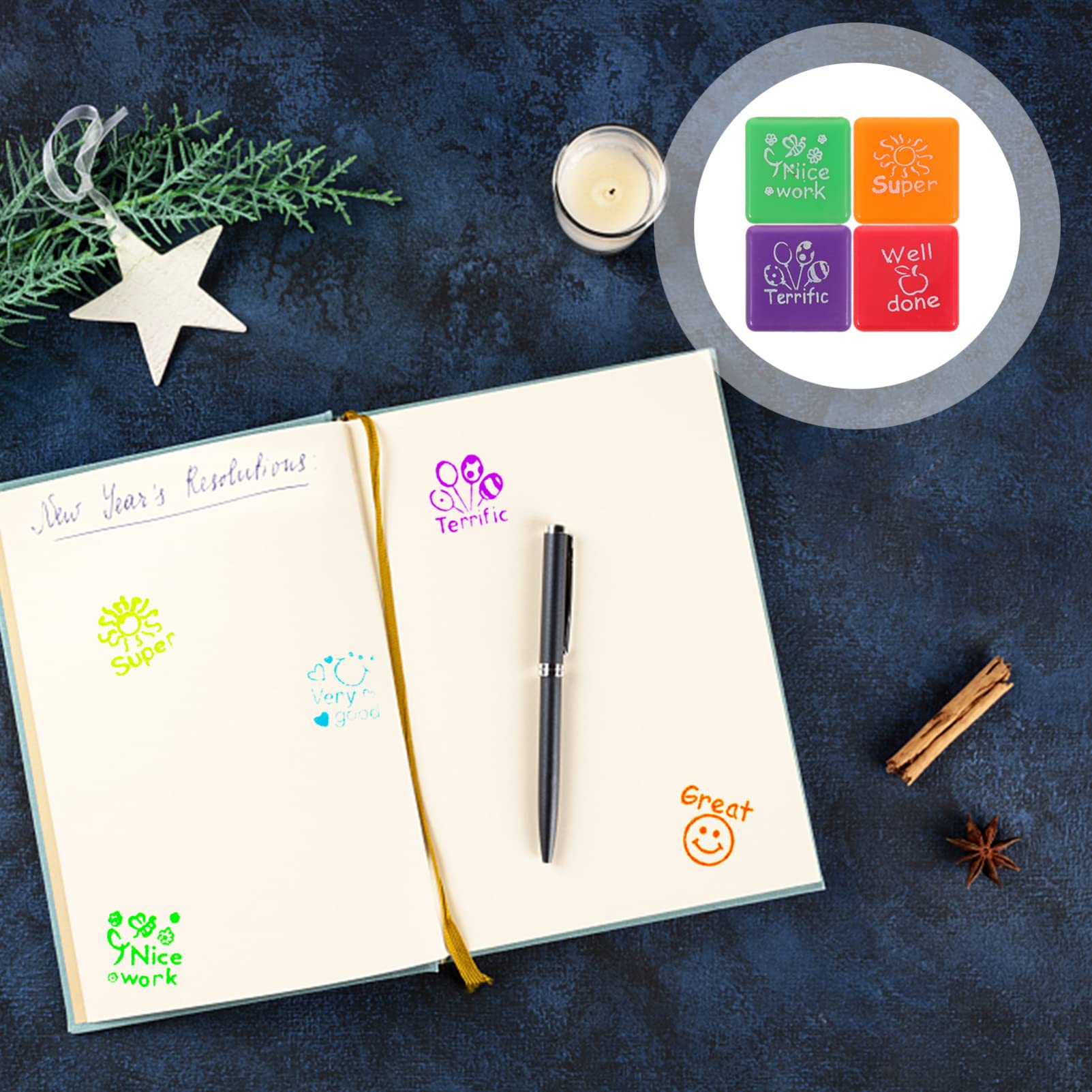 Lurrose Set Di 4 Timbri Per Ragazzi E Ragazze Timbri Per Forniture Scolastiche Elementari 4 Pezzi*4