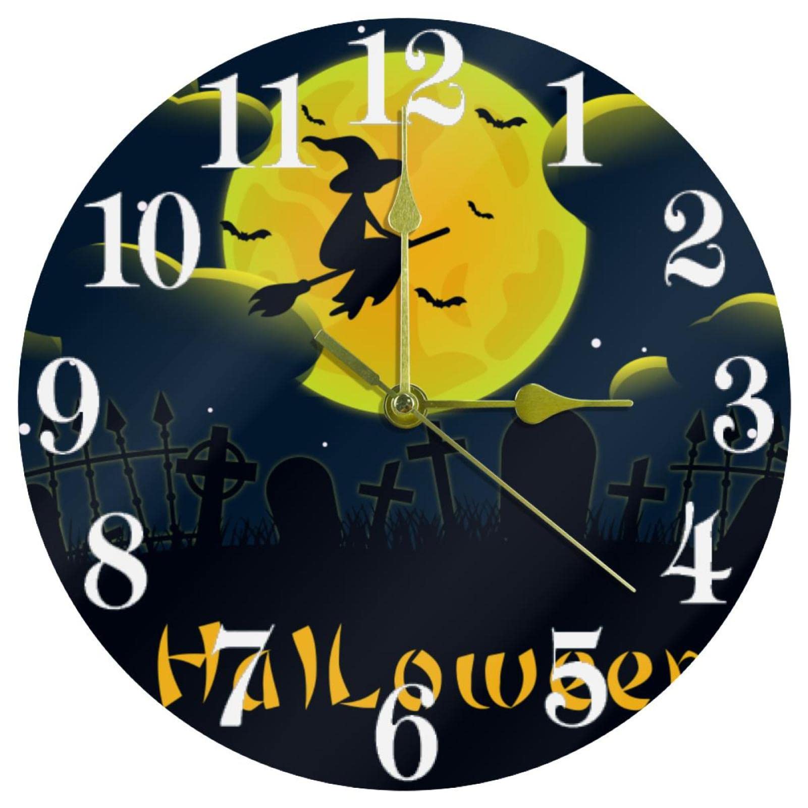 Horloge murale Halloween silencieuse pour éliminer le bruit du tic-tac