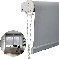 Atlas - Persiana Rolo de Tela Solar de Trama Intermediária de 3%, Tamanho de 80x160cm, Cor Cinza