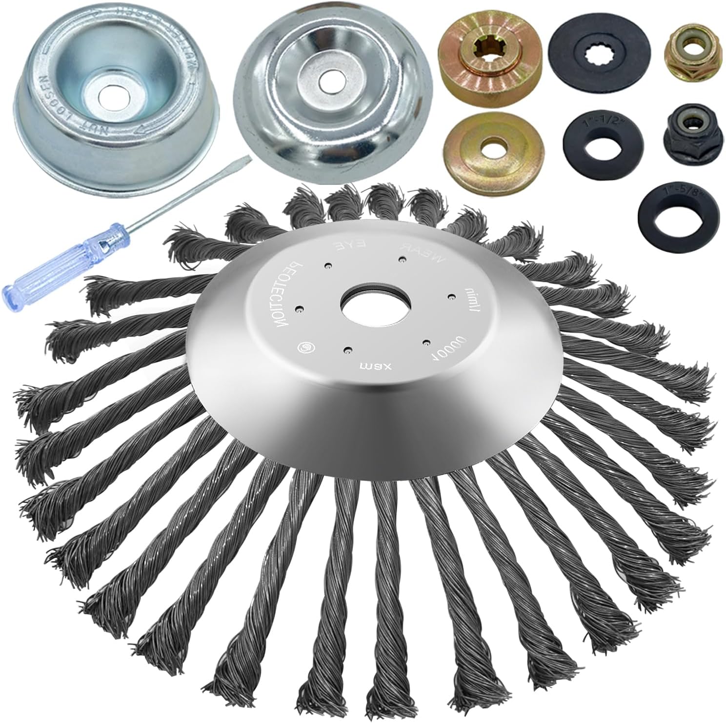 NeJesZoe 10 Inch Steel Wire Rotary Weed Brush Cutter