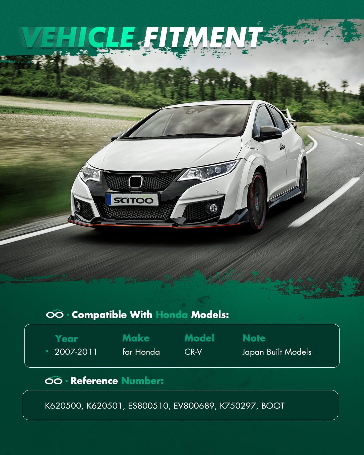 SCITOO 10pcs Front Suspension Kit Lower Control Arm And Ball Joints Sway Bar Links Outer Inner Tie Rod Ends w/Steering Boots fit for 2007-2011 for Honda CR-V