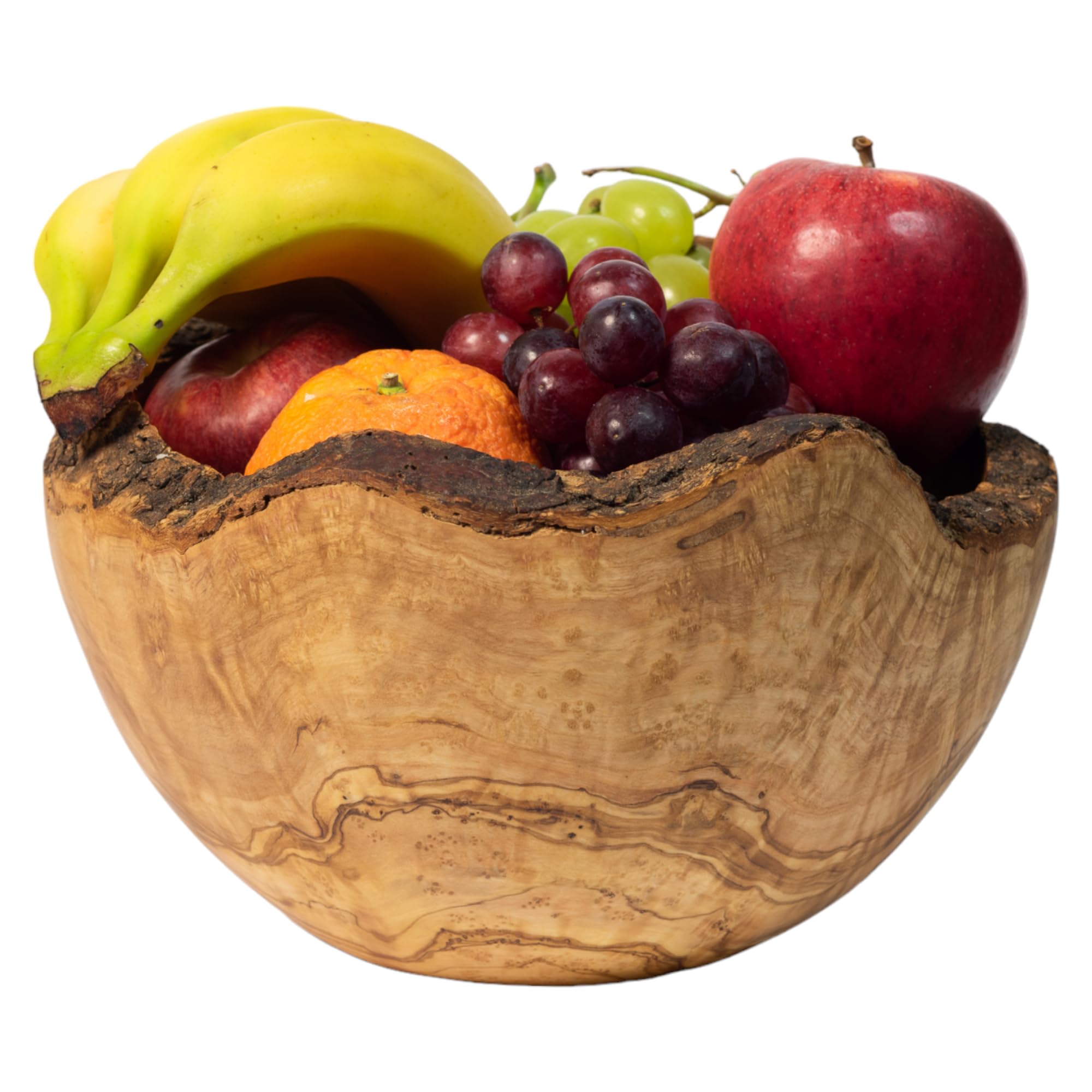 Large Olive Wood Salad Bowl, Handmade Decorative Centerpiece. Rustic, Unique Home Decor Handcrafted Gift. (~9.5")
