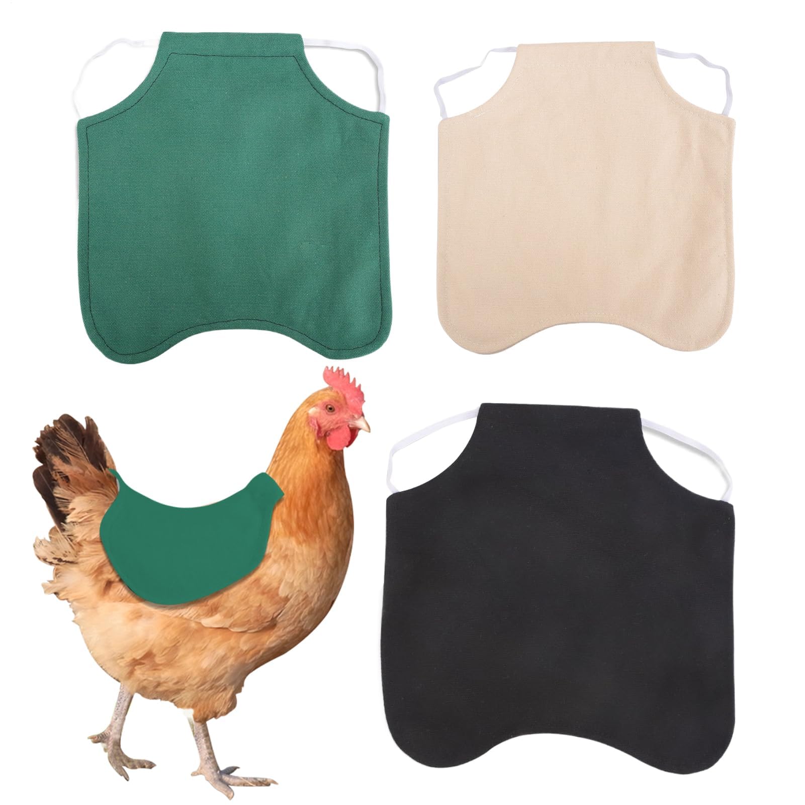 Muiltvoe Hen Saddle For Chickens – 22x24cm Polyester, 3-Pack Protective Chicken Aprons, Back | Ideal Small Medium Large Poultry Breeds Farm Pets Outdoor Indoor Safety Comfort Support Care