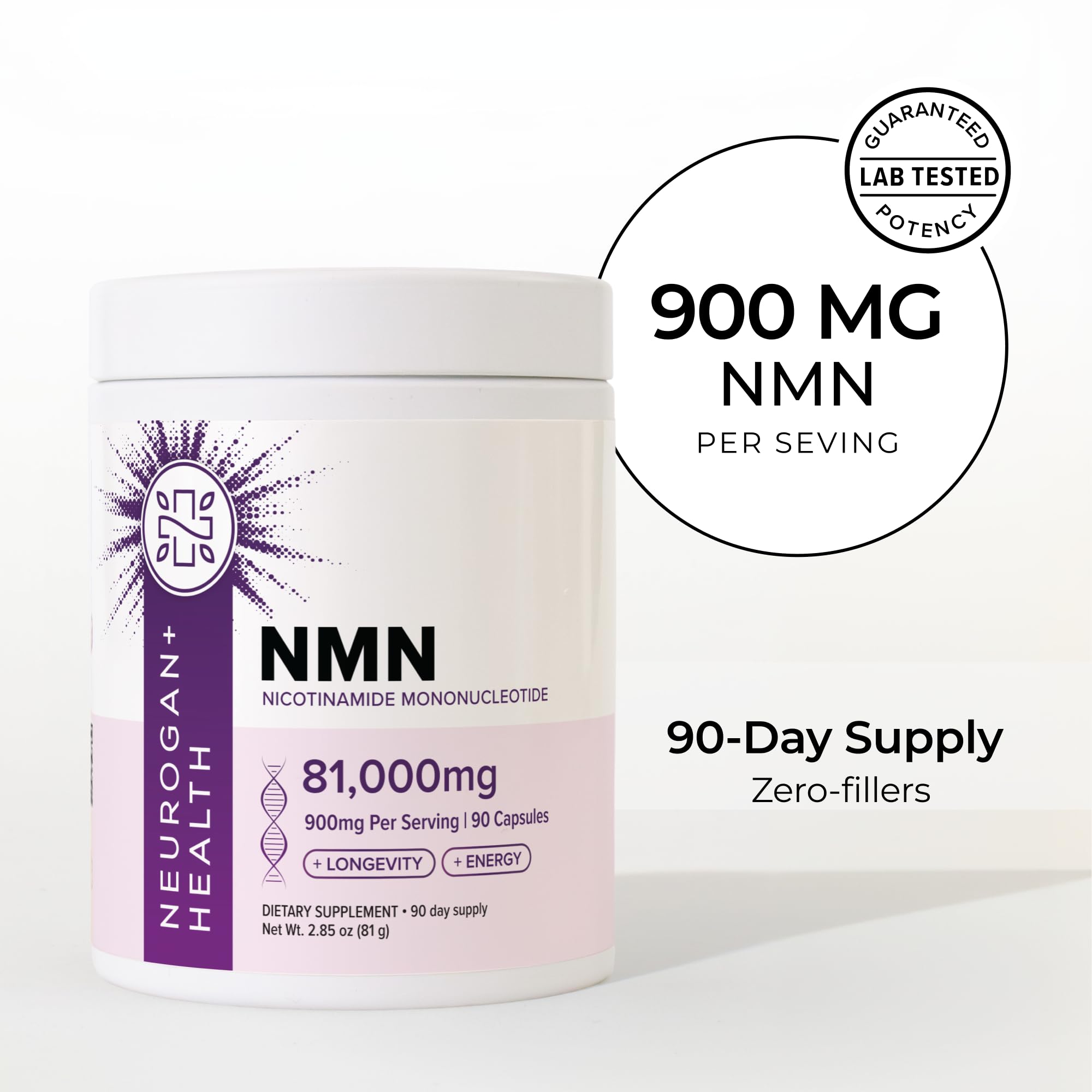 Neurogan Beta NMN 900mg - 99.6% Pure NAD+ Precursor - 90 Ct — Amazon image 3