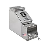 Buyers Products 1705181 Silver Diamond Tread Aluminum Heavy Duty Saddle Step Box, 24 x 28 x 18 Inch, Frame Steps With Built In Side Storage, Locking Die-cast Compression Latch, Semi-Truck Tool Box