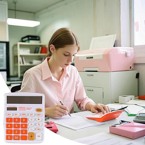 Miniatura 10 de Meichoon Calculadora Pantalla de 12 dígitos Batería solar Calculadora dedicada financiera de doble potencia Función estándar grande Calculadora de