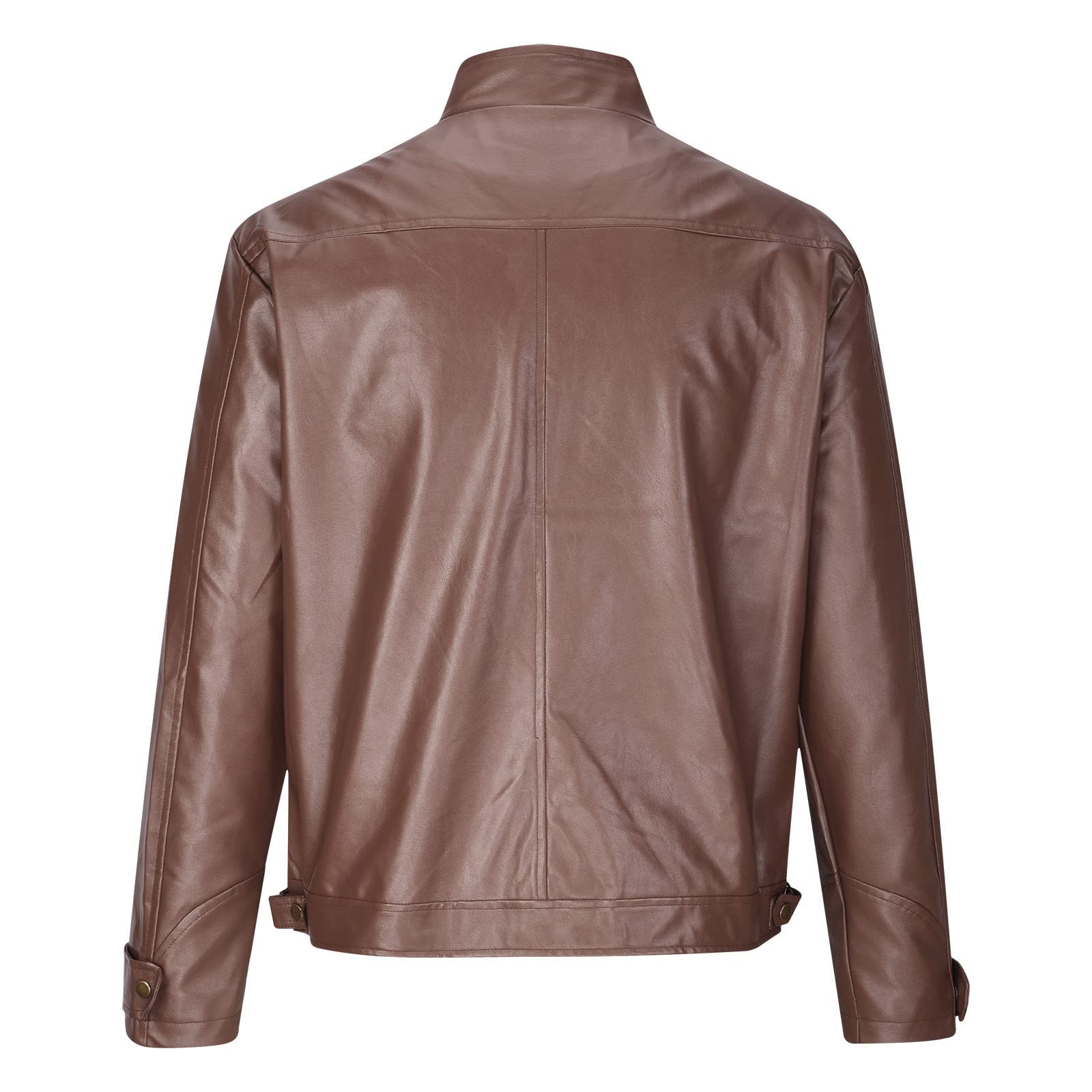 NUSGEAR Chaqueta de cuero Hombre Otoño Invierno Moda Casual Abrigo Chaqueta PU Deportivo bomber cremallera impermeable moto bolsillo Outwear Tops cálida Clásico Talla grande 2024