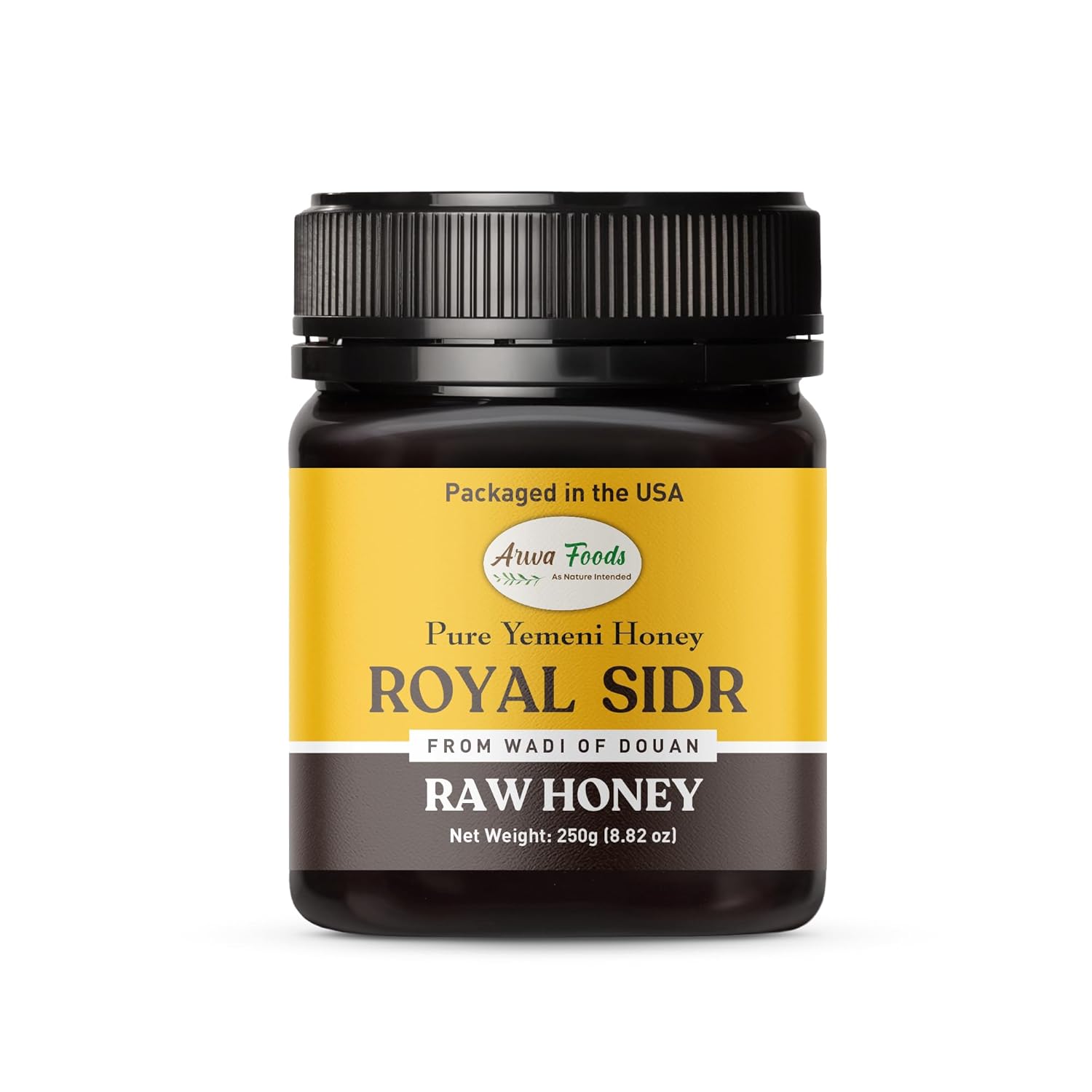 Arwa Foods Yemeni Sidr Honey (Jujube) from Wadi of Doan, Yemen – Pure Premium Malaki Raw & Unprocessed Honey - Healthy & Rich in Nutrients – 8.82 oz / 250g Package