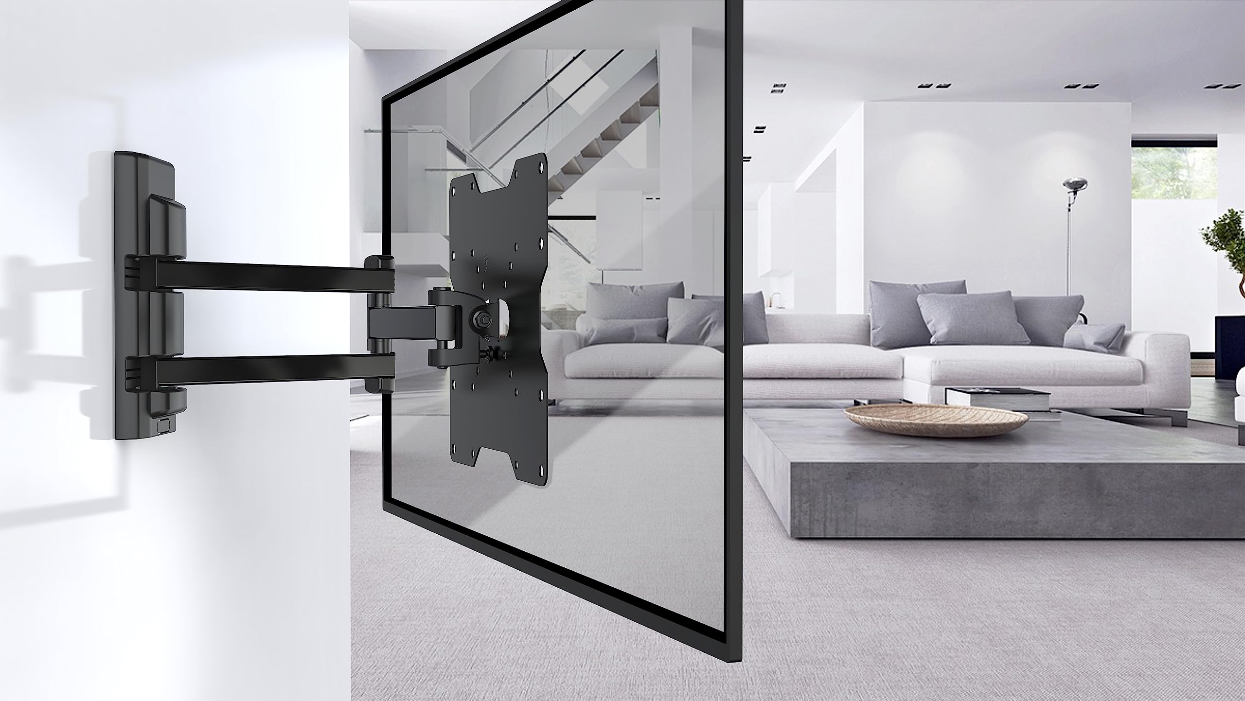 Meliconi FLATSTYLE FDR200, Supporto TV Parete a Doppia Rotazione | Staffa per TV a Schermo Piatto da 26" a 45", Attacco VESA 50-75-100-200, Portata 25 Kg, Tasselli Fischer, Made in Italy, Nero