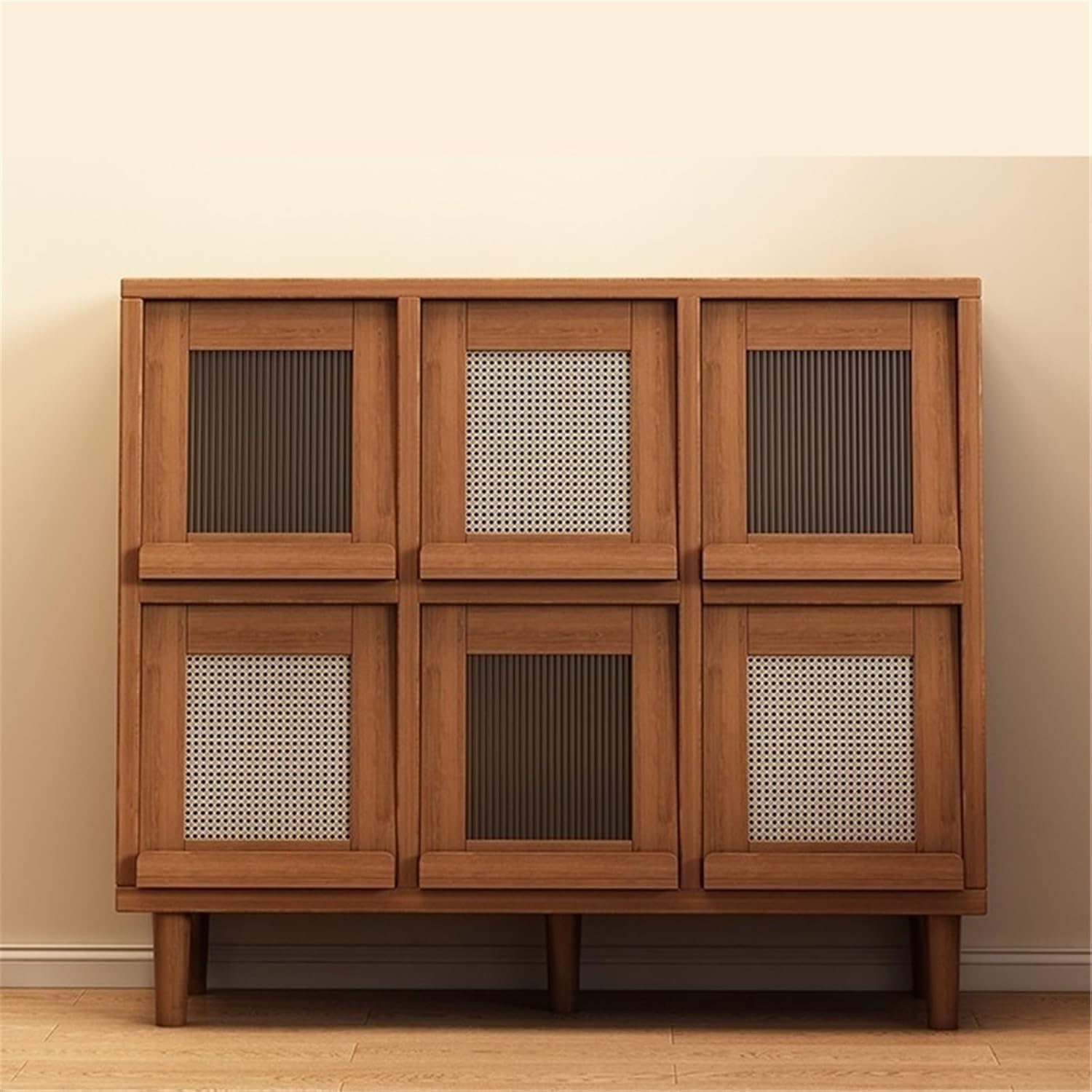 Sideboard Cabinet Tall Sideboard with 6 Compartments for Living Room Tea/Coffee Storage Console Coffee Table