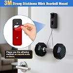 No-Drill Blink Doorbell Mount for All-new Blink Video Doorbell Camera(2nd Gen), Blink Adhesive Mounting Bracket, Easy to Install for Blink Doorbell Security System(Blink Doorbell Not Included), Black