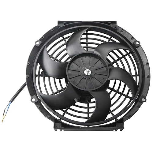 Vista 27 de MOSTPLUS - Juego de 2 ventiladores eléctricos universales delgados, 12 V, con paquete de montaje de 7 pulgadas, color negro.