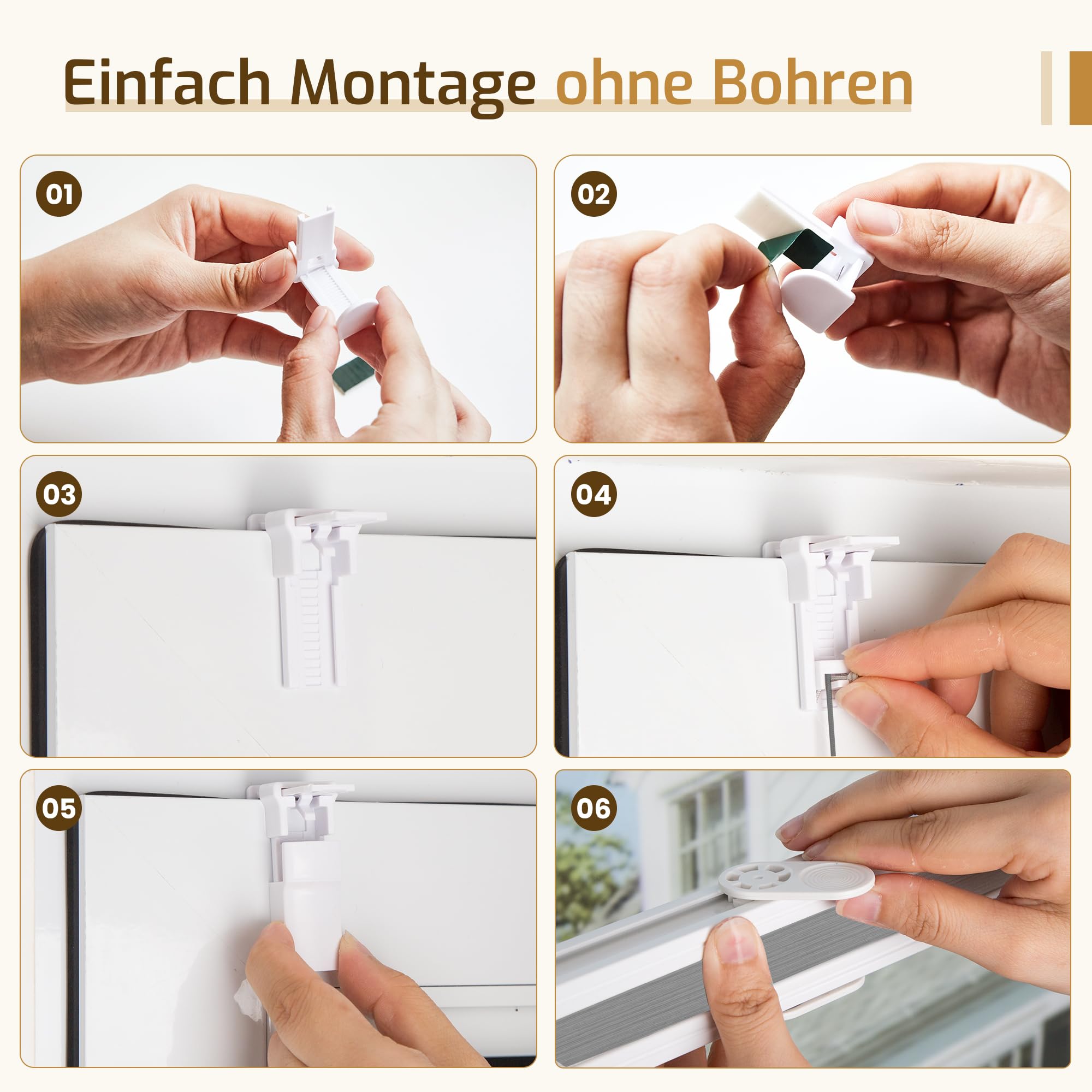 Grandekor Wabenplissee ohne Bohren Verdunkelung - 100% Lichtundurchlässig Thermo Plissee Klemmfix mit Alufolie, Geräuscharm & Stabil für Fenster & Tür, Sichtschutz Faltrollo Weiß-Dunkelgrau 85 x 220cm