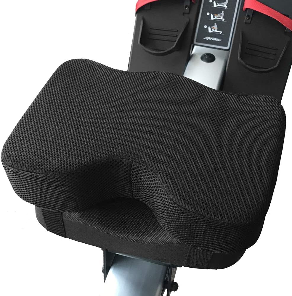 weffort Rowing Machine Seat Cushion Fits Concept 2 with Thicker Memory Foam, Washable Cover, and Straps- Works Great with Exercise Recumbent Stationary Bike