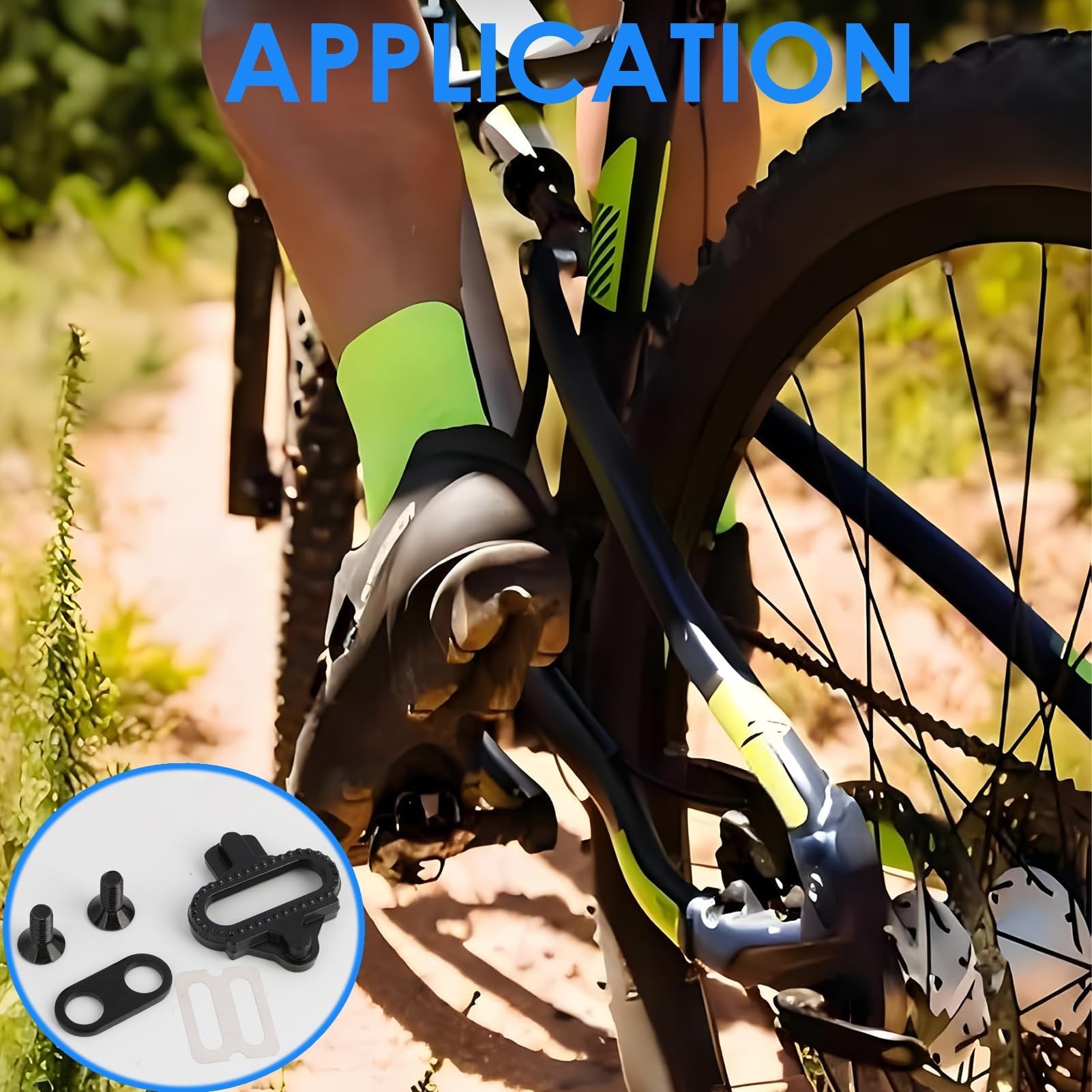 2 unidades de Cleats de bicicleta con placas antideslizantes compatibles con pedales Shimano MTB SPD (SH51), SPD Cleats Set para bicicleta de montaña y zapatos de ciclismo de interior, alta