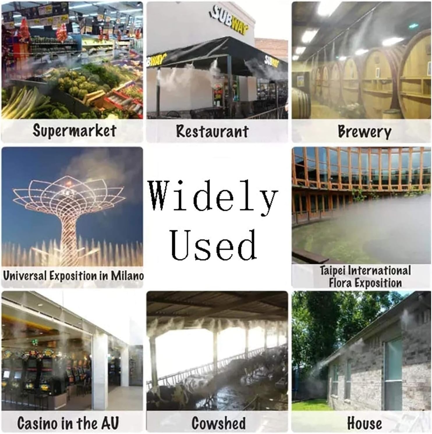 XiGugBo 80pcs Misting Nozzles for Cooling System, 6mm Quick Connect Mister Heads, Water Mister Nozzles, Stainless Steel Sprinkle Fog Nozzles for Patio Garden 0.004-0.024Inch Sprayer Irrigation Tool Ki