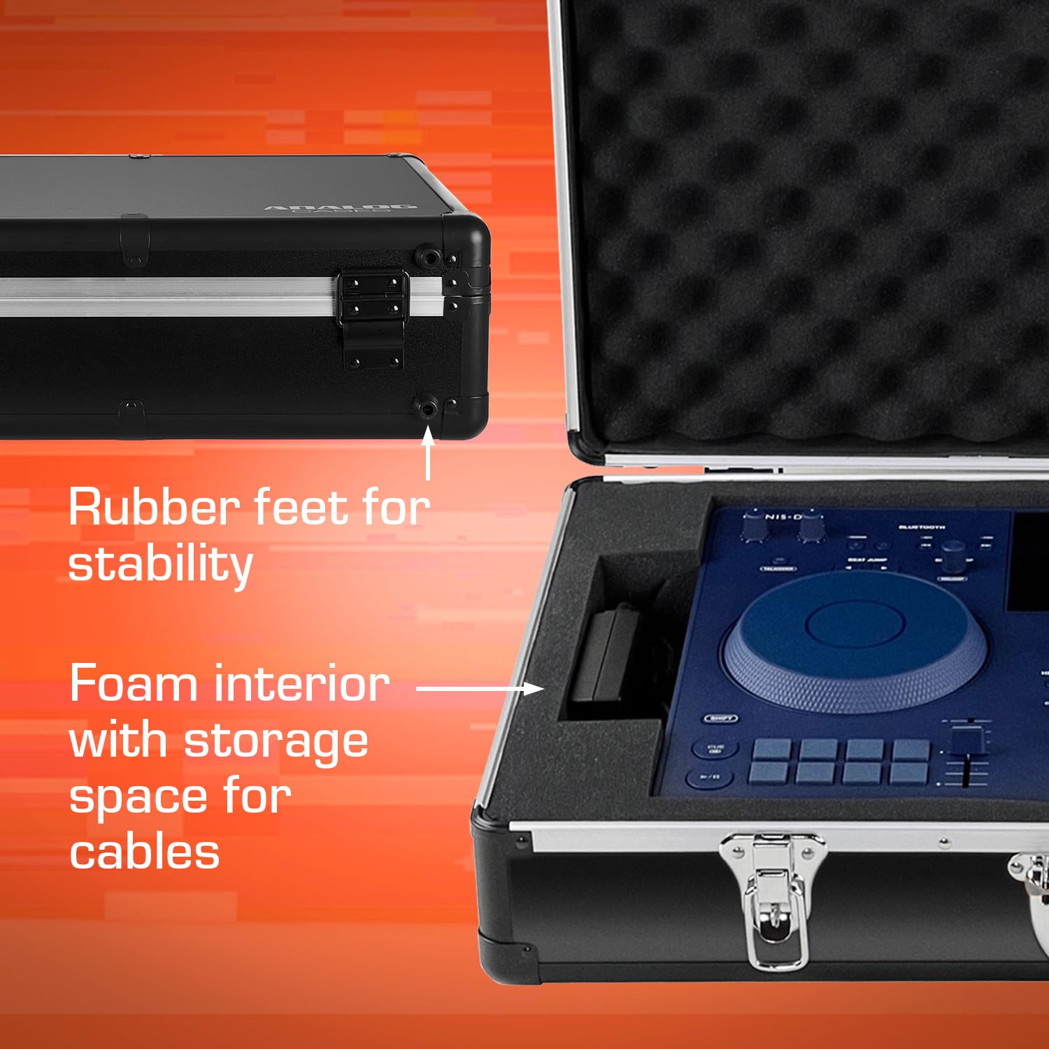 Analogue Cases AlphaTheta OMNIS-Duo Hard Case, Estuche de Transporte (Estuche de Aluminio Ligero para Equipos de DJ, Inserto de Espuma, asa ergonómica), Negro