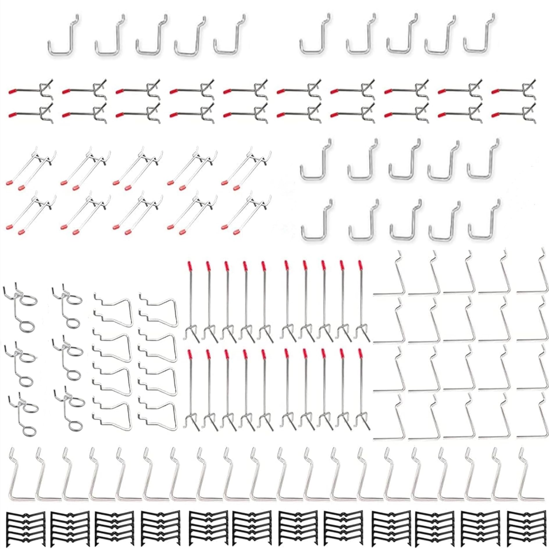 TORACK 184PCS Pegboard Accessories, Pegboard Hooks Organizer kit with Peg Locks, Metal Hooks for Pegboard Storage System