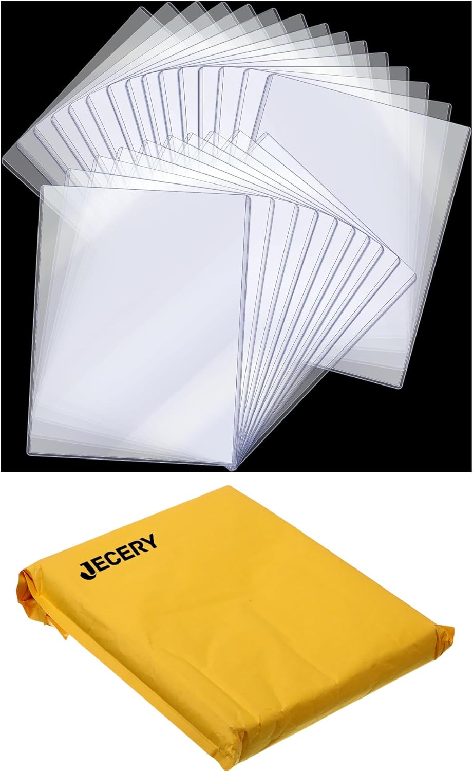 Jecery 25 Pcs 8.5 x 11'' Rigid Print Protectors Clear Rigid Plastic Paper Page Protectors Photo Plastic Sleeves for Document