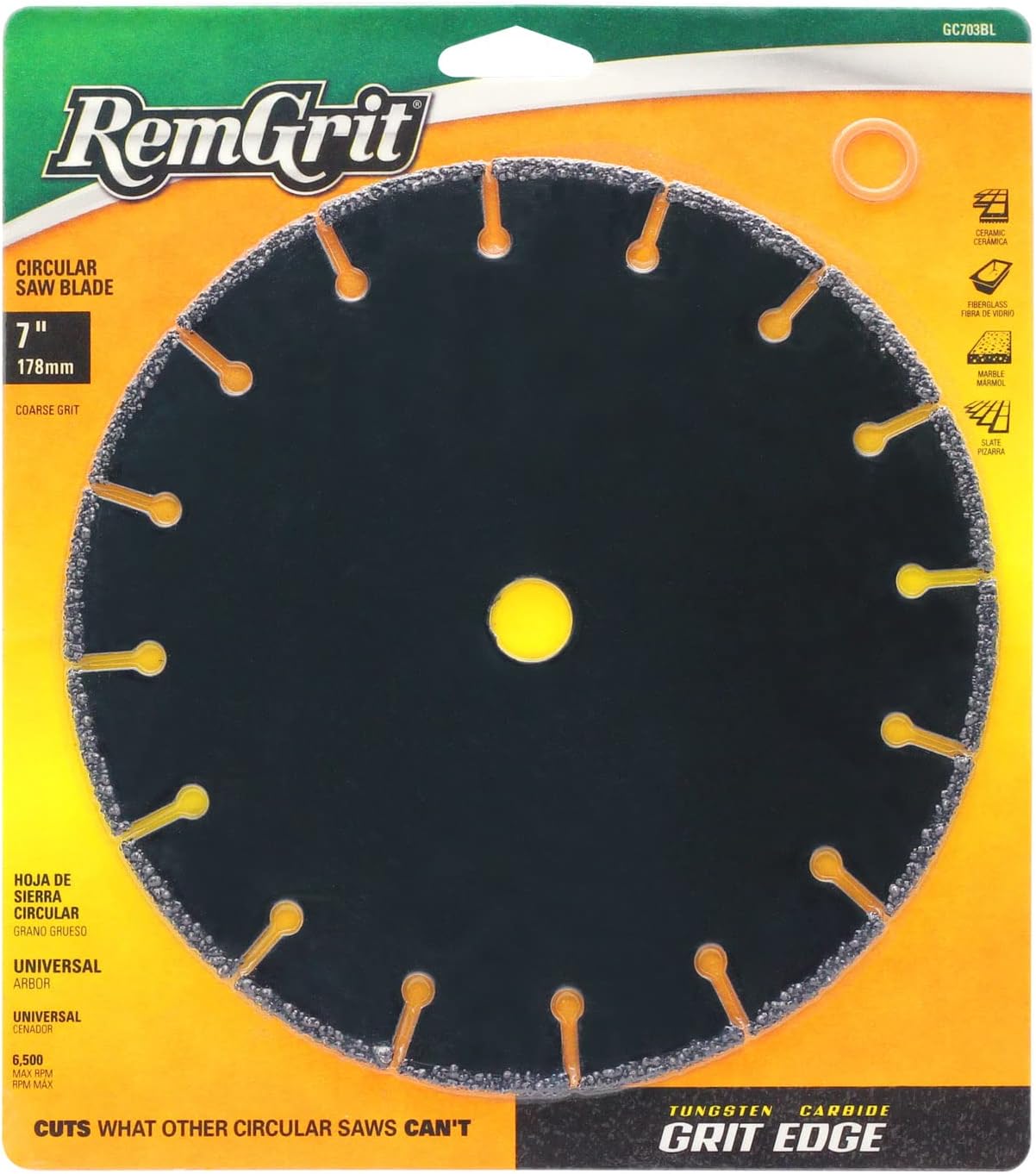 Disston E0206236 7-Inch RemGrit Carbide Grit Circular Saw Blades, Coarse Grit, 178mm