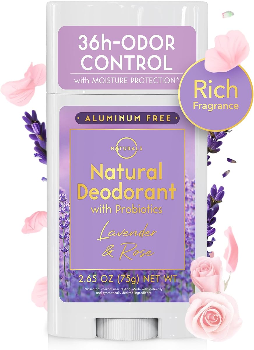 O Naturals Natural Deodorant For Women Rose Lavender 2.65oz | Aluminum Free, Natural Deodorant, 100% Natural, Spa Gifts for Women & Men