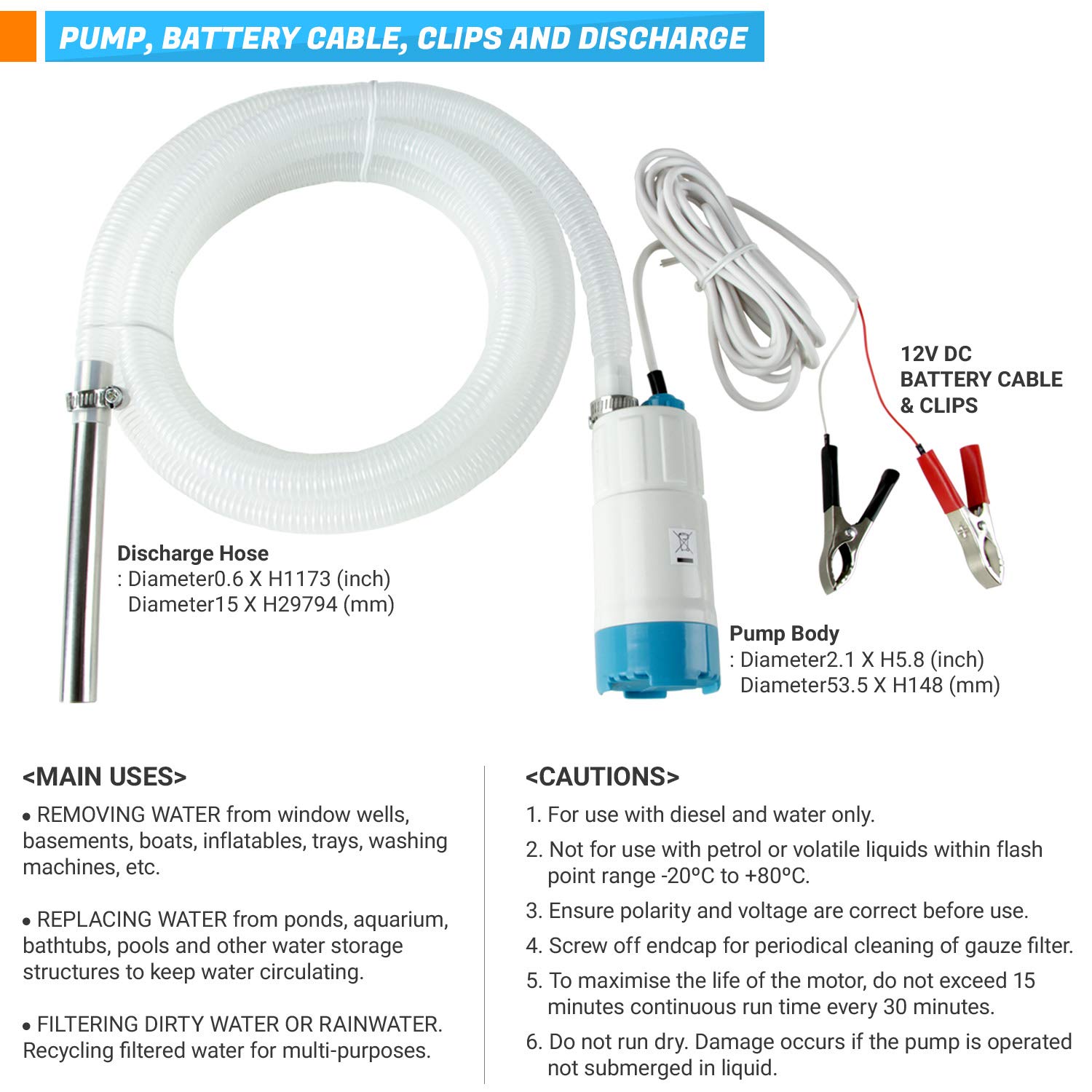 TERAPUMP Portable Submersible Water 