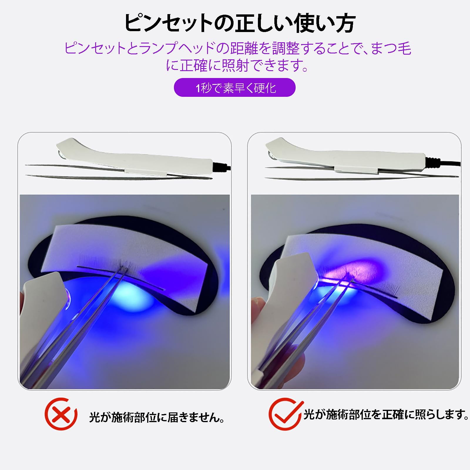 Amazon.co.jp: LEDライト マツエク専用フットスイッチ付き 3.5W UV