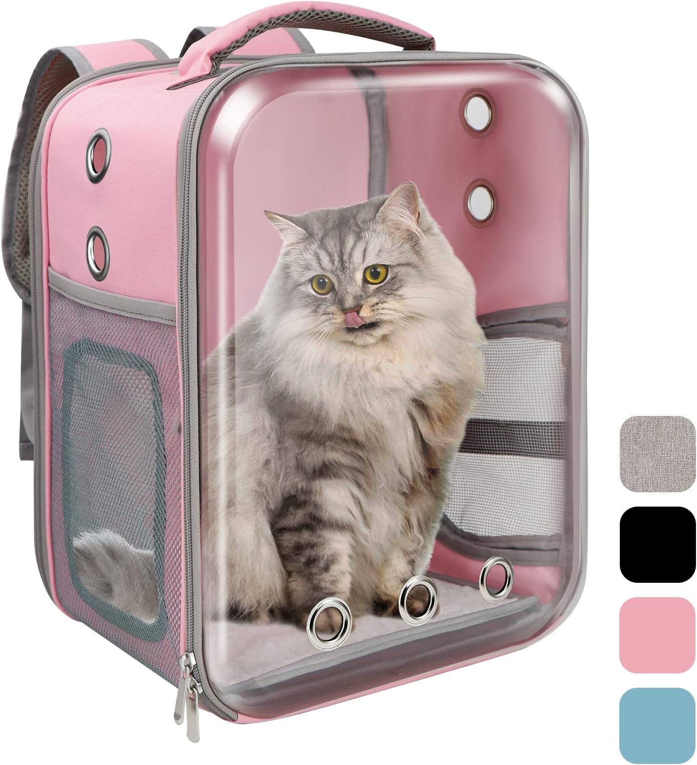 Prodigen Cat Backpack Carriers, Foldable Pet Backpack Carriers for Cats Puppy Dogs and Birds, Ventilate Transparent Capsule Carrier…
