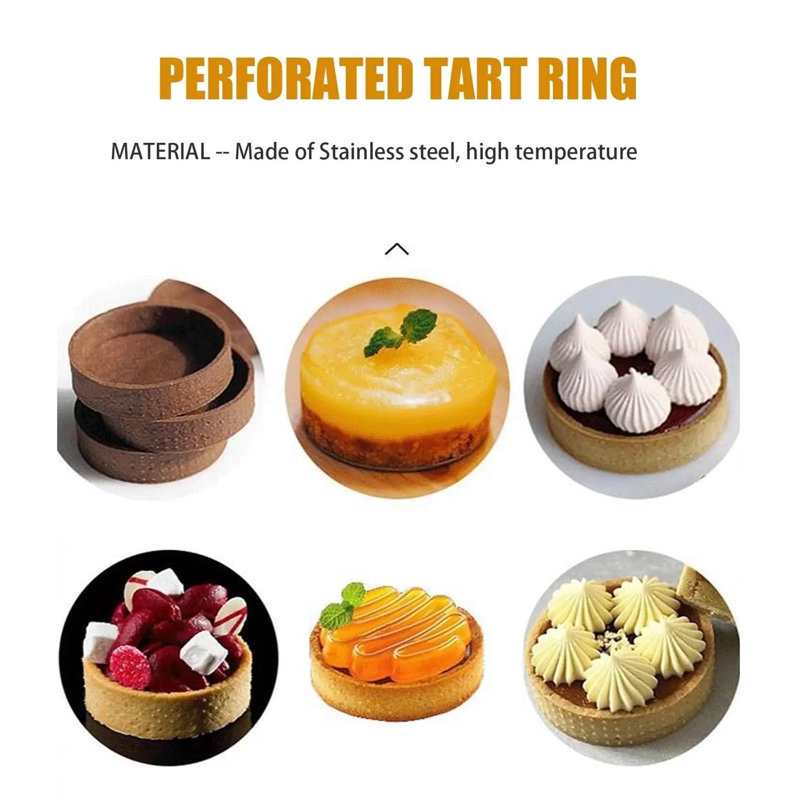 Cadre Patisserie Anneau à Tarte perforé en Acier Inoxydable, Anneau à Mousse perforé de 5cm, Anneaux Ronds à Tarte for la Cuisson des Anneaux à Dessert(20 pcs)
