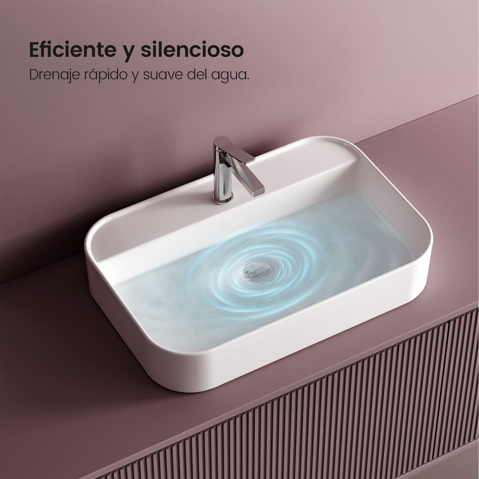 EMKE Lavabo rectangulaire - Lavabo pour salle de bain et toilettes d'invité - 40 × 40 × 11 cm, lavabo en céramique, blanc