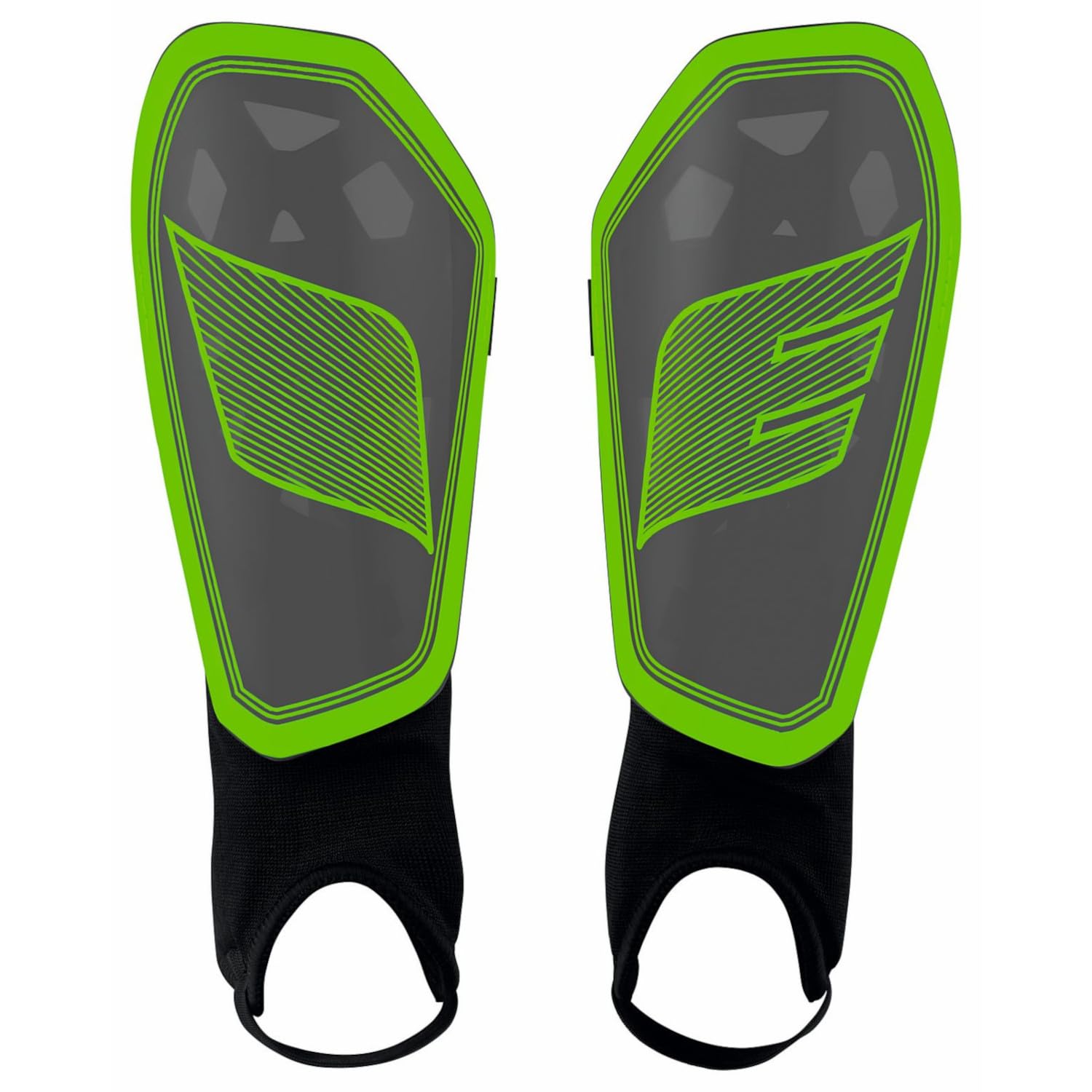 Erima Unisex Youth Flex Guard Protect Shin Pads (7212403), Green Gecko/Black, XS