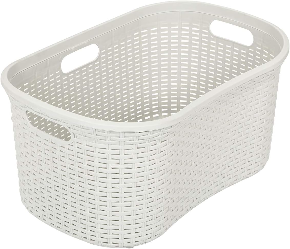 AddisFaux Rattan Hipster Laundry Clothes Basket, Mineral Light, 40-Litre, Minerial Grey, Single