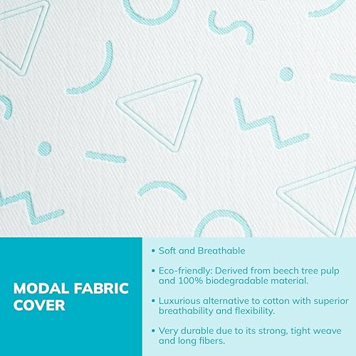 Miniatura 10 de MLILY Colchón infantil de espuma viscoelástica individual con protector para litera en una caja, fabricado en Estados Unidos, certificado