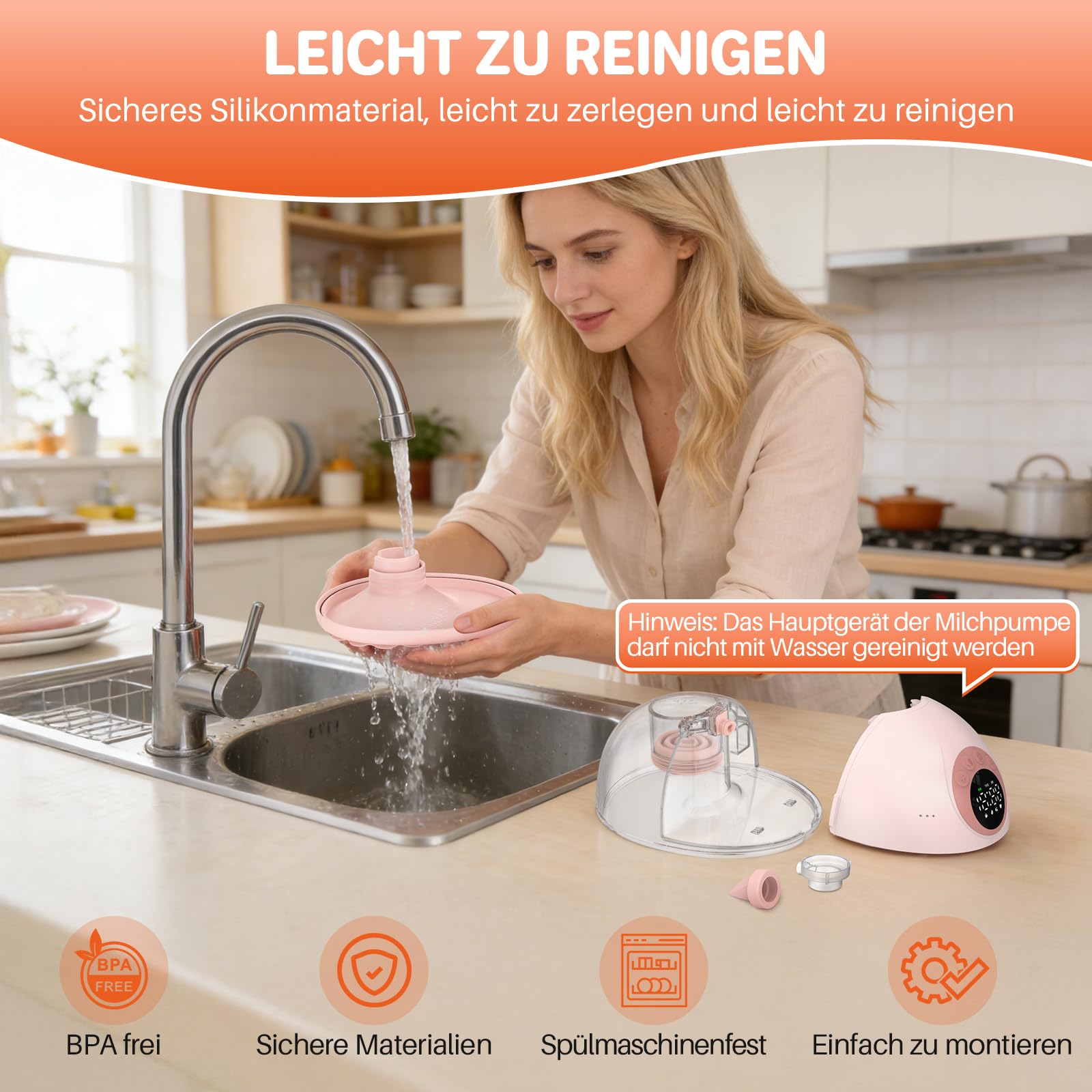 FUNYKICH Milchpumpe Elektrisch, Elektrische Milchpumpe tragbar 4 Modi, 12 Stufen 19/21/24mm Flansch, Milchmengen-Monitor, Komfortabler Leise & BPA-frei,Stillpumpe Handsfree für Büro Unterwegs(2 Stück)