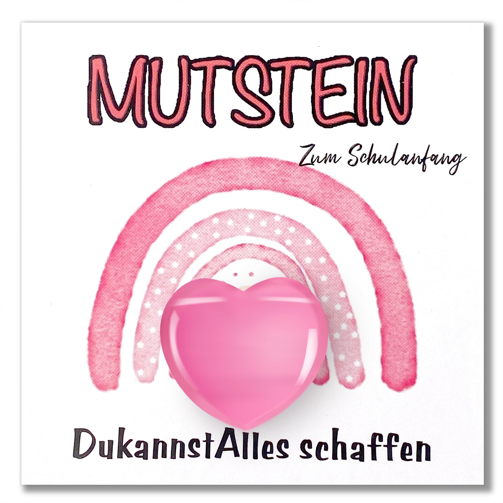 Mutstein per bambini Inizio della scuola 3 cm Schulkind Mutstein 2025 regalo portafortuna con biglietto di auguri