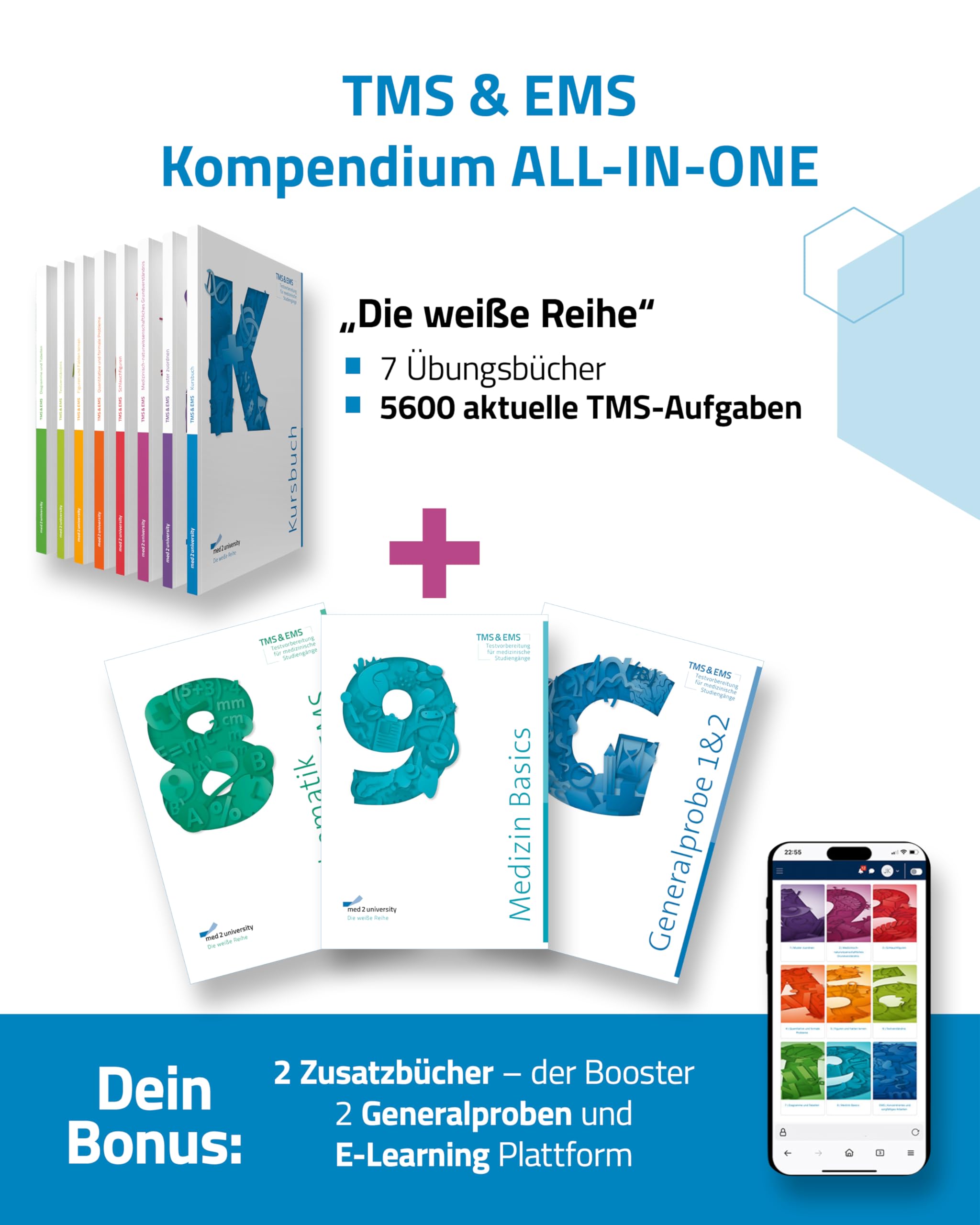 med2university TMS Vorbereitung 2026 Kompendium ALL-IN-ONE - 11 TMS Bücher & 5600 Übungsaufgaben inkl. E-Learning, Komplettpaket zur Vorbereitung auf ... den Medizinertest 2026 vorbereiten