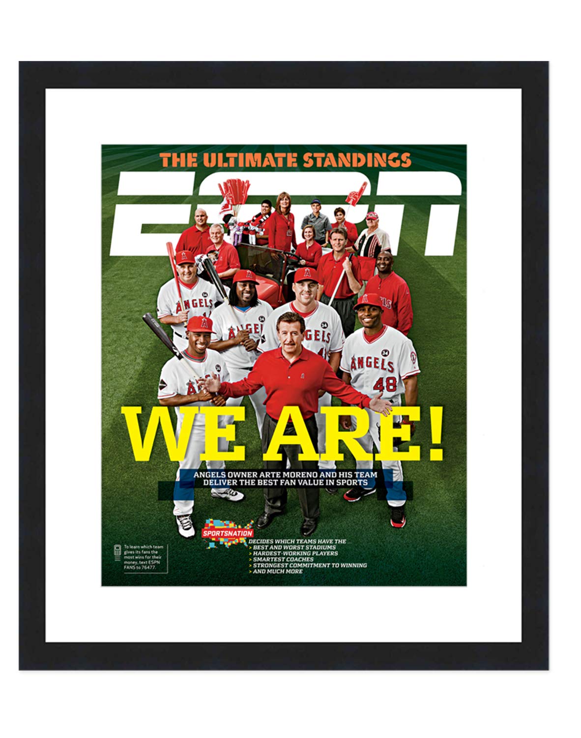 ESPN Magazine Display Solid Wood Frame - Complete with Acrylic, Backing, and White Mat - Fits Any Magazine Measuring 10