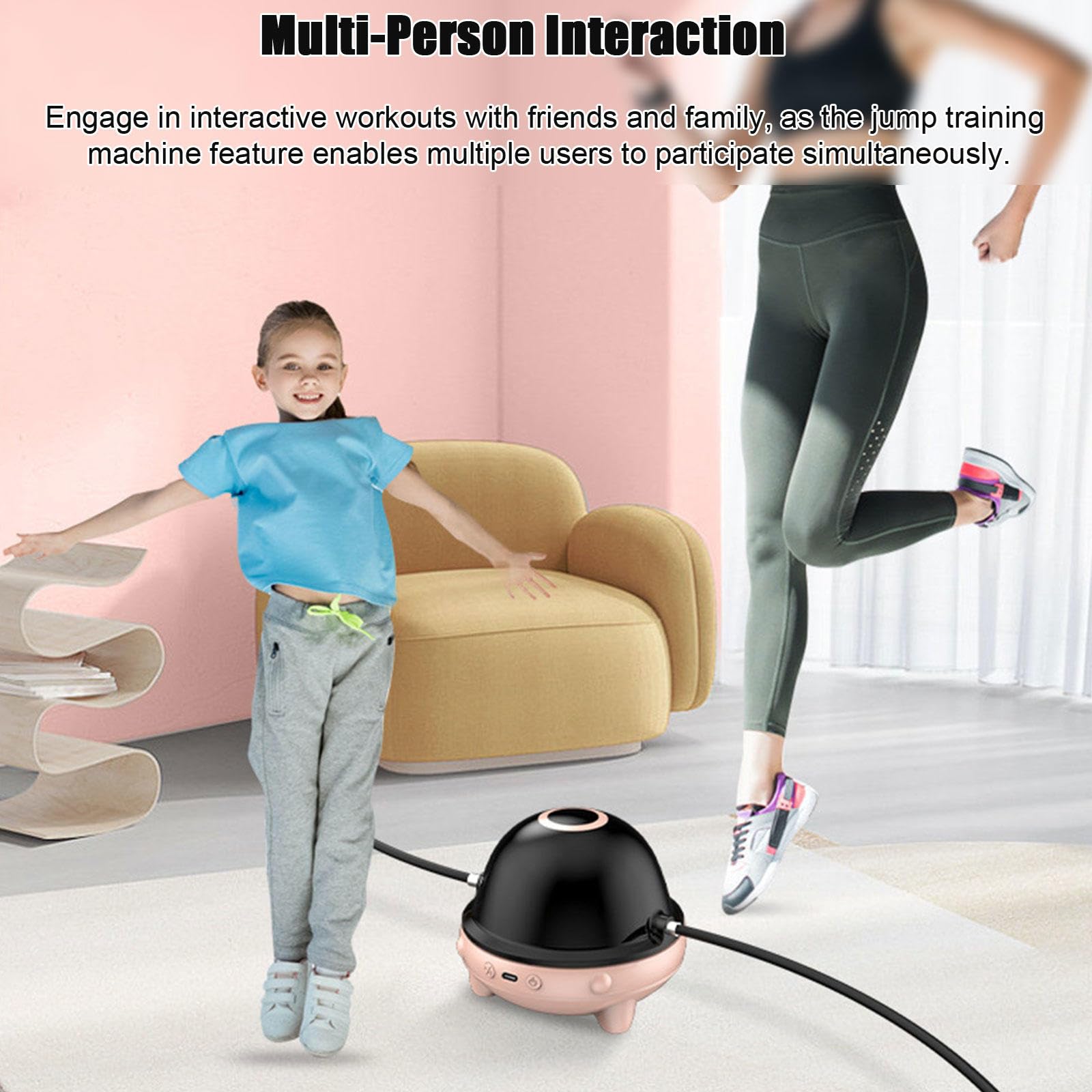 Macchina per Saltare La Corda Intelligente, Corda per Saltare Fitness Elettronica per Bambini Adulti, Corda per Saltare con Conteggio, 10 Velocità, Musica Bluetooth, Telecomando,Yellow