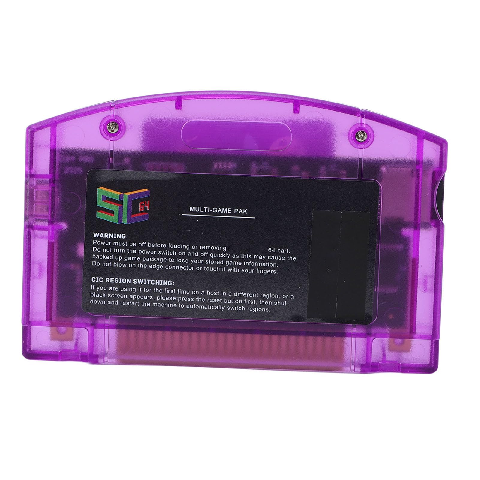 Cartuccia di Gioco per N64, Cartuccia Open Source a Lettura Rapida con Backup di Salvataggio Automatico, per Giochi retrò Ed Emulatore 64DD (Viola Trasparente)