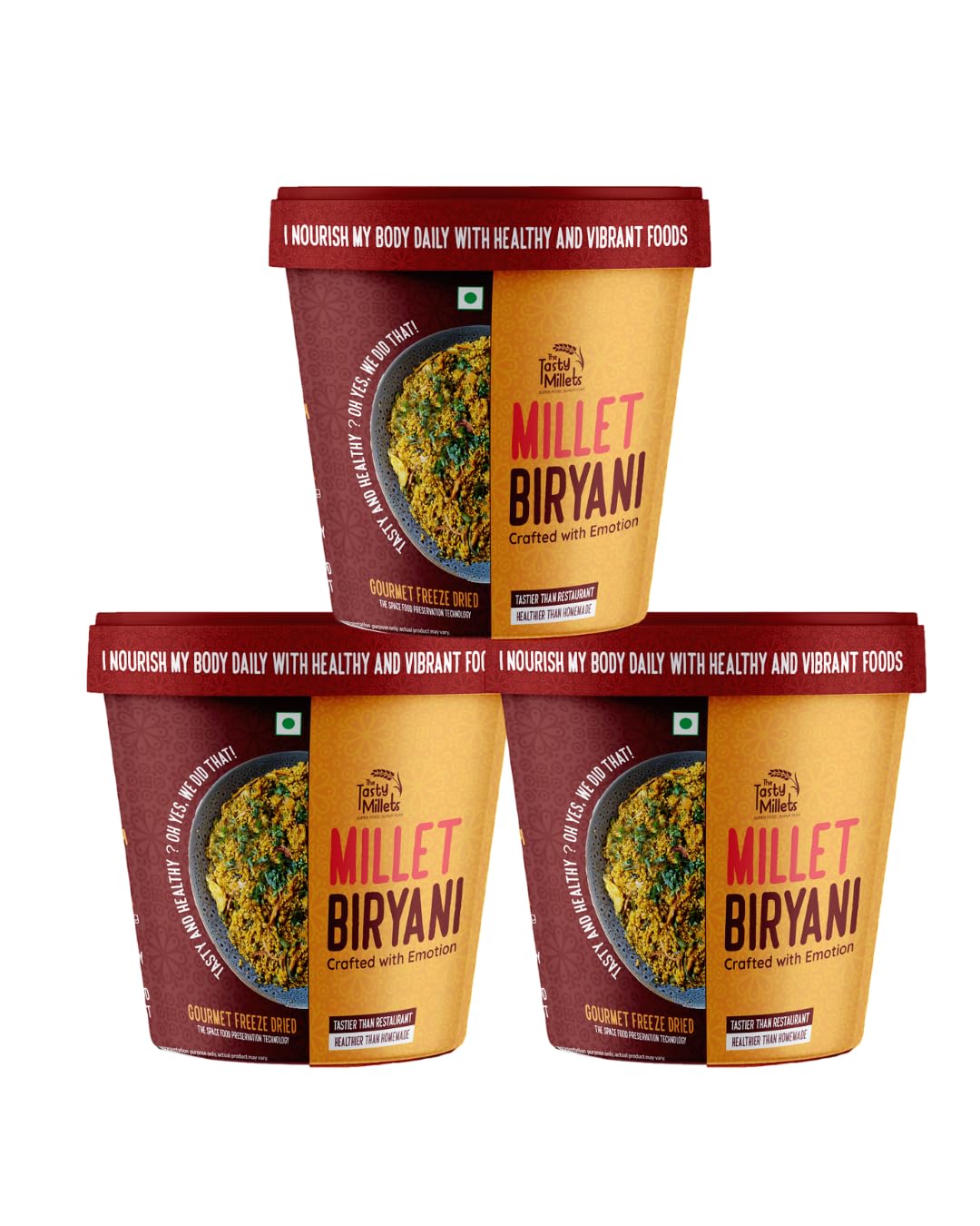 The Tasty Millets Foxtail Millet Biryani | Pack of 3 | Healthy & Nutritious Gluten-Free Instant Biryani | Rich in Fiber, Protein & Essential Nutrients | Quick and Easy Ready-to-Eat Meal for Home & Office-image-48