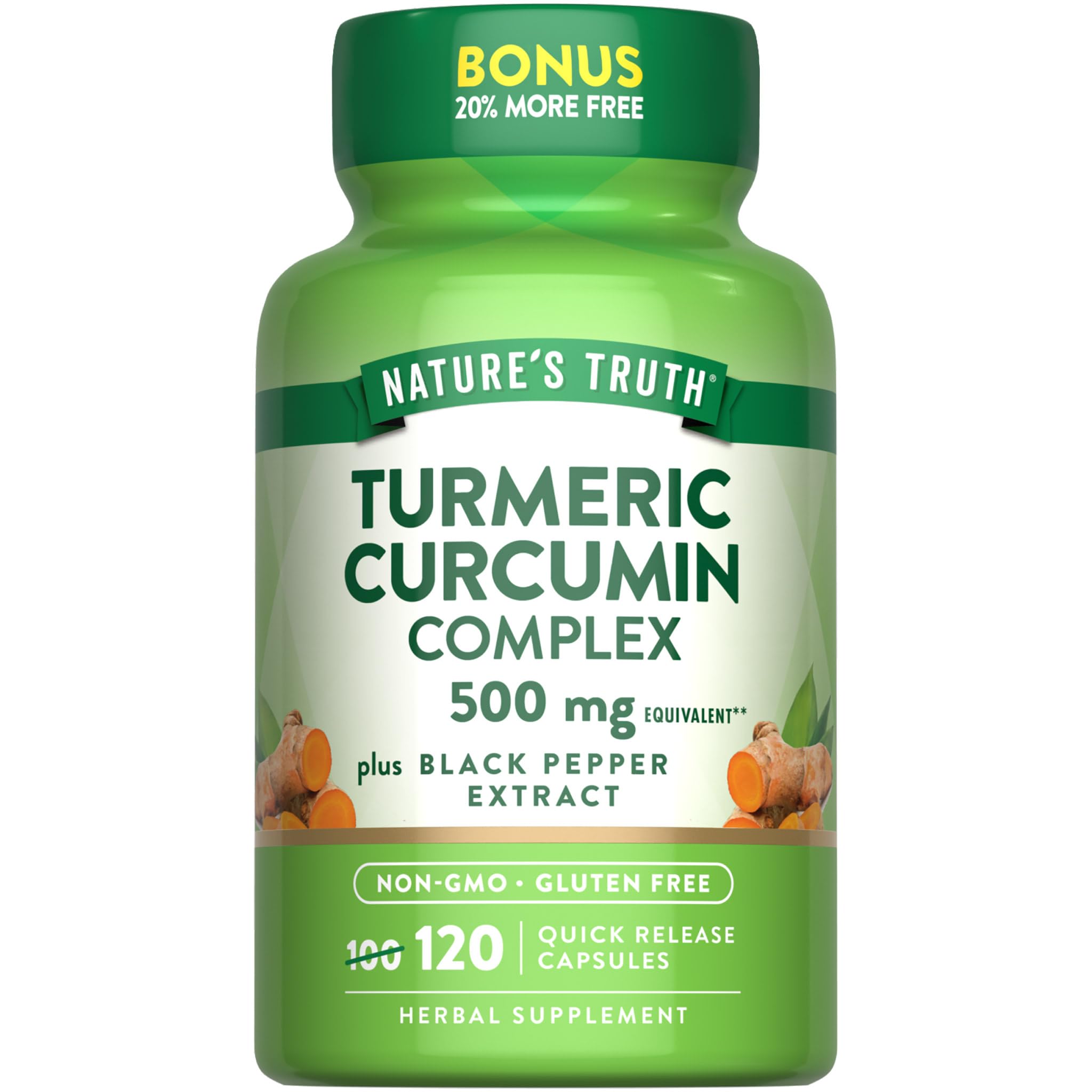 Turmeric Curcumin Complex 500 mg Plus Black Pepper Extract, 120 Count