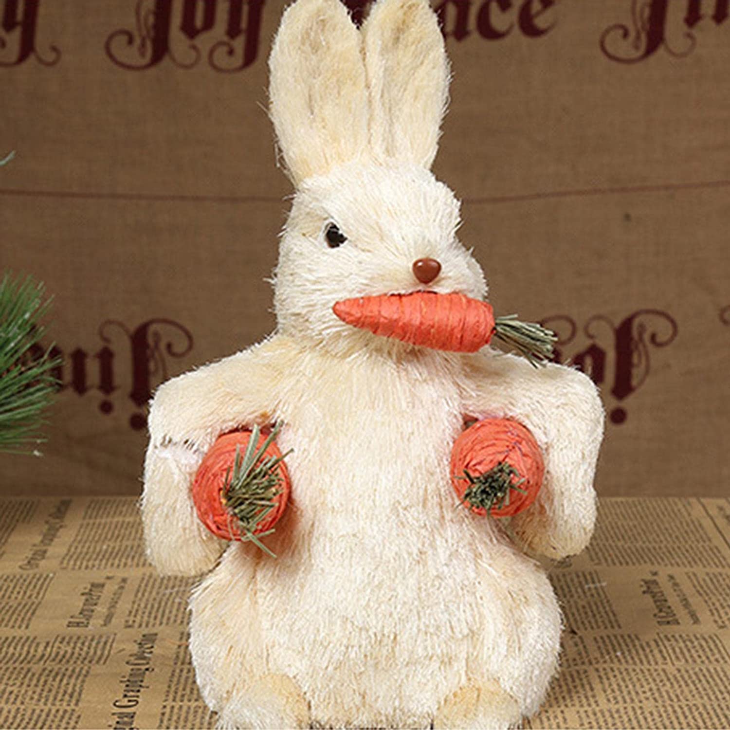 Statuetta di animali Ornamenti for la decorazione dell'home office, Simpatico coniglietto di Pasqua Figure di animali in piedi Statue artigianali for ornamenti da giardino primaverili di Natale