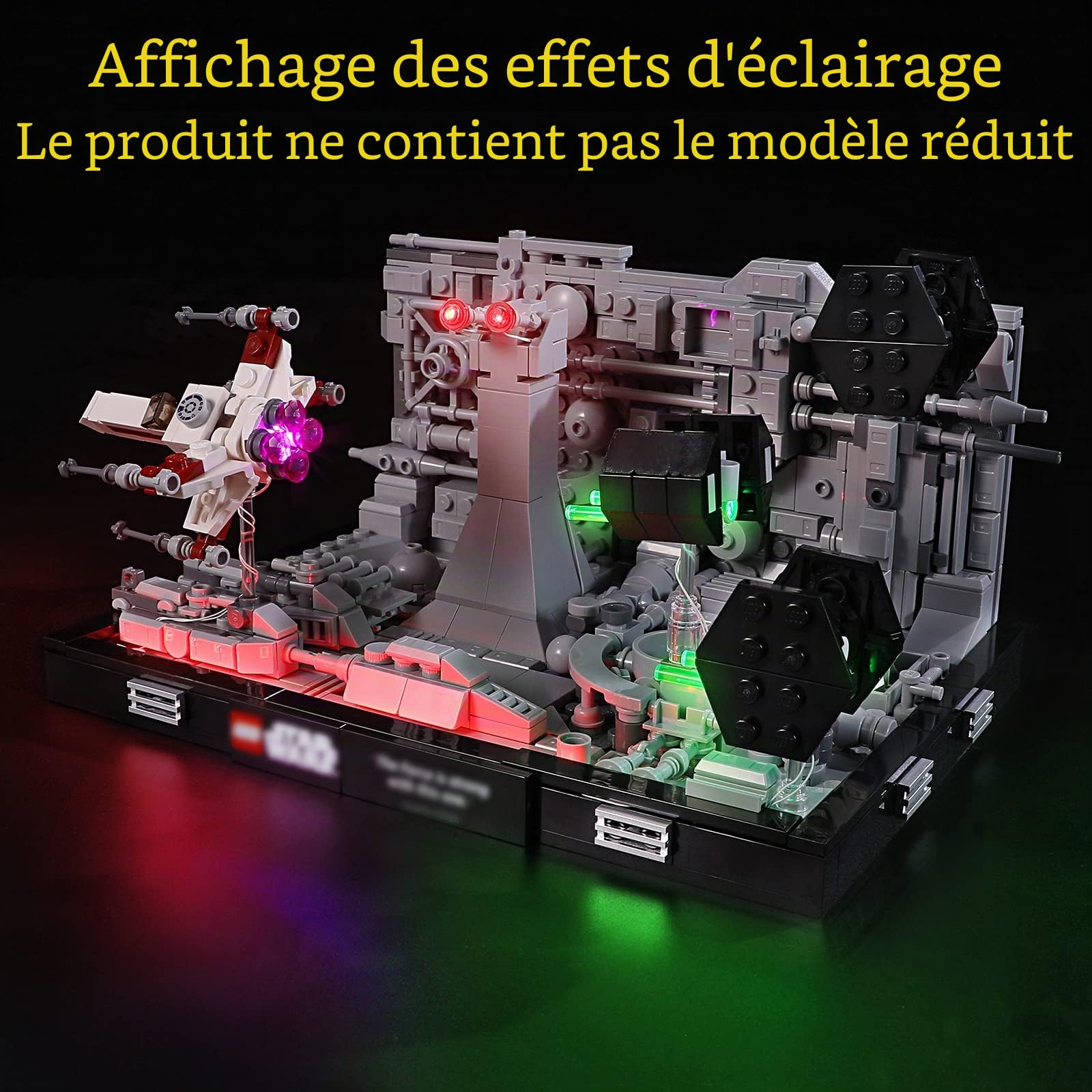 GEAMENT Jeu De Lumières Compatible avec Lego Diorama de la Poursuite dans Les Tranchées de l’Étoile de la Mort (Death Star Trench Run Diorama) - Kit D'éclairage LED pour Star Wars 75329