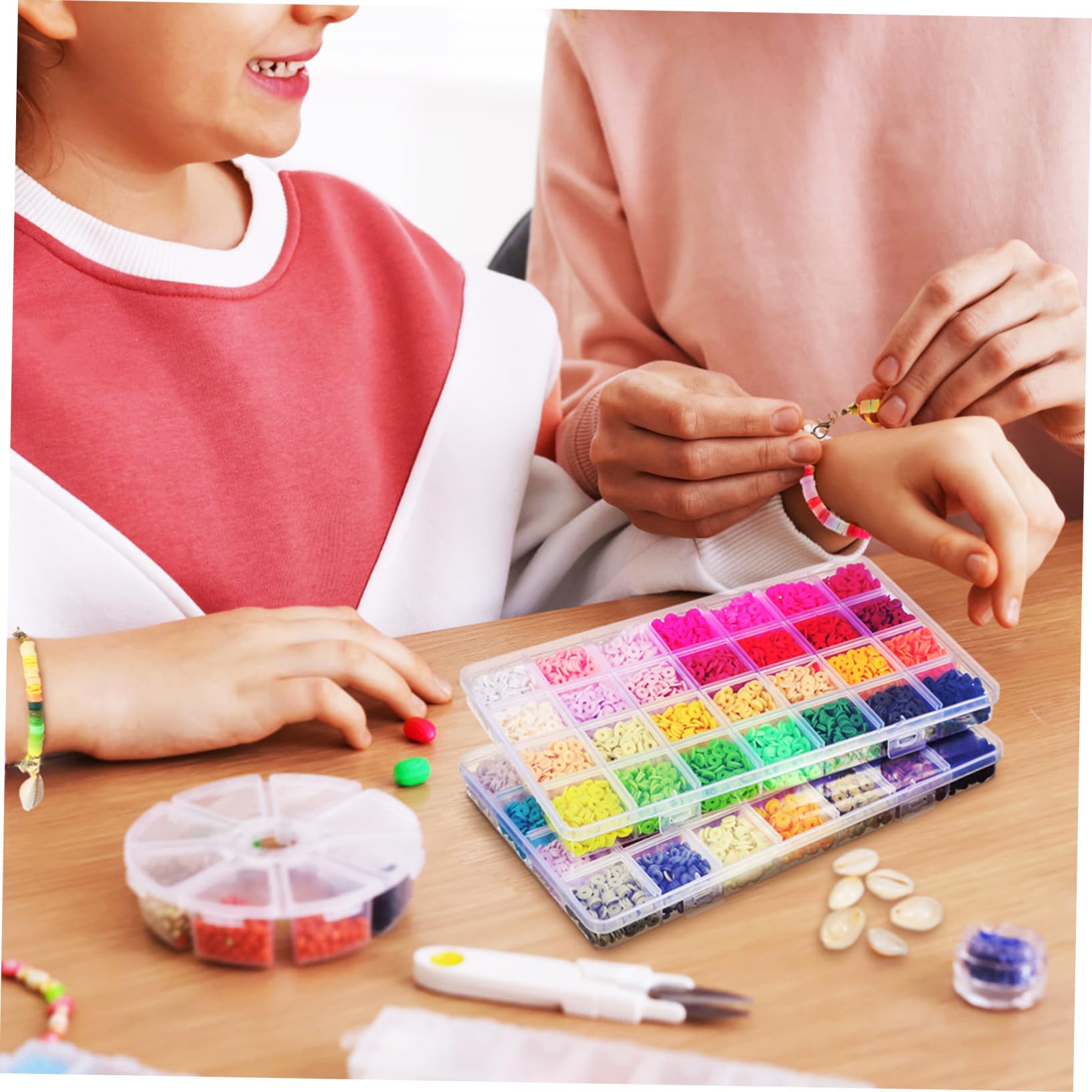 Hemobllo Kit Di Perline Di Argilla Ciondoli e Accessori Per Creazione Di Gioielli Fili e Fermagli Inclusi Per Braccialetti e Collane Fai Da Te